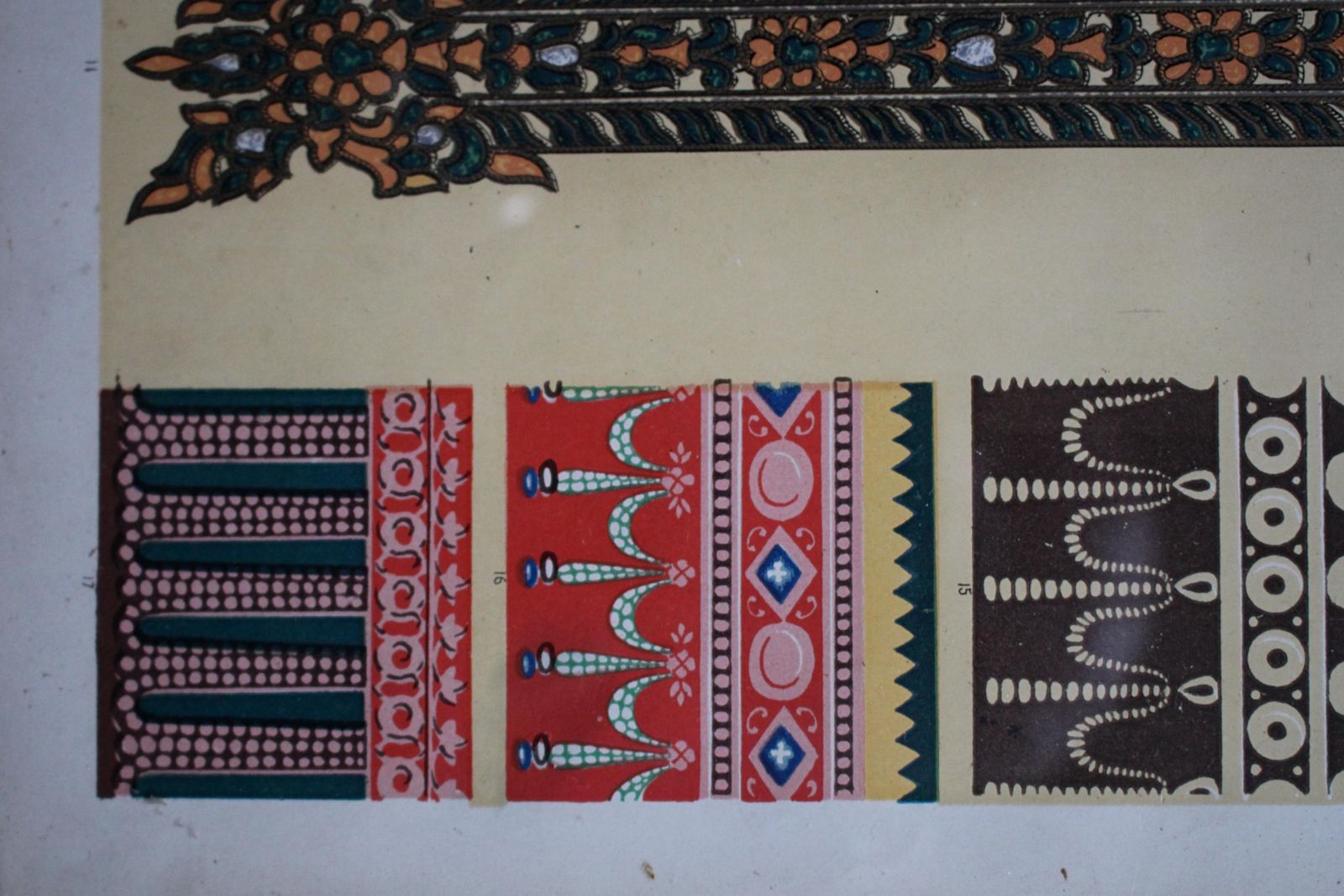 The Grammar Of Ornament, 1856 Owen Jones Pair Of Framed Plates Egyptian & Hindoo photo vinterior