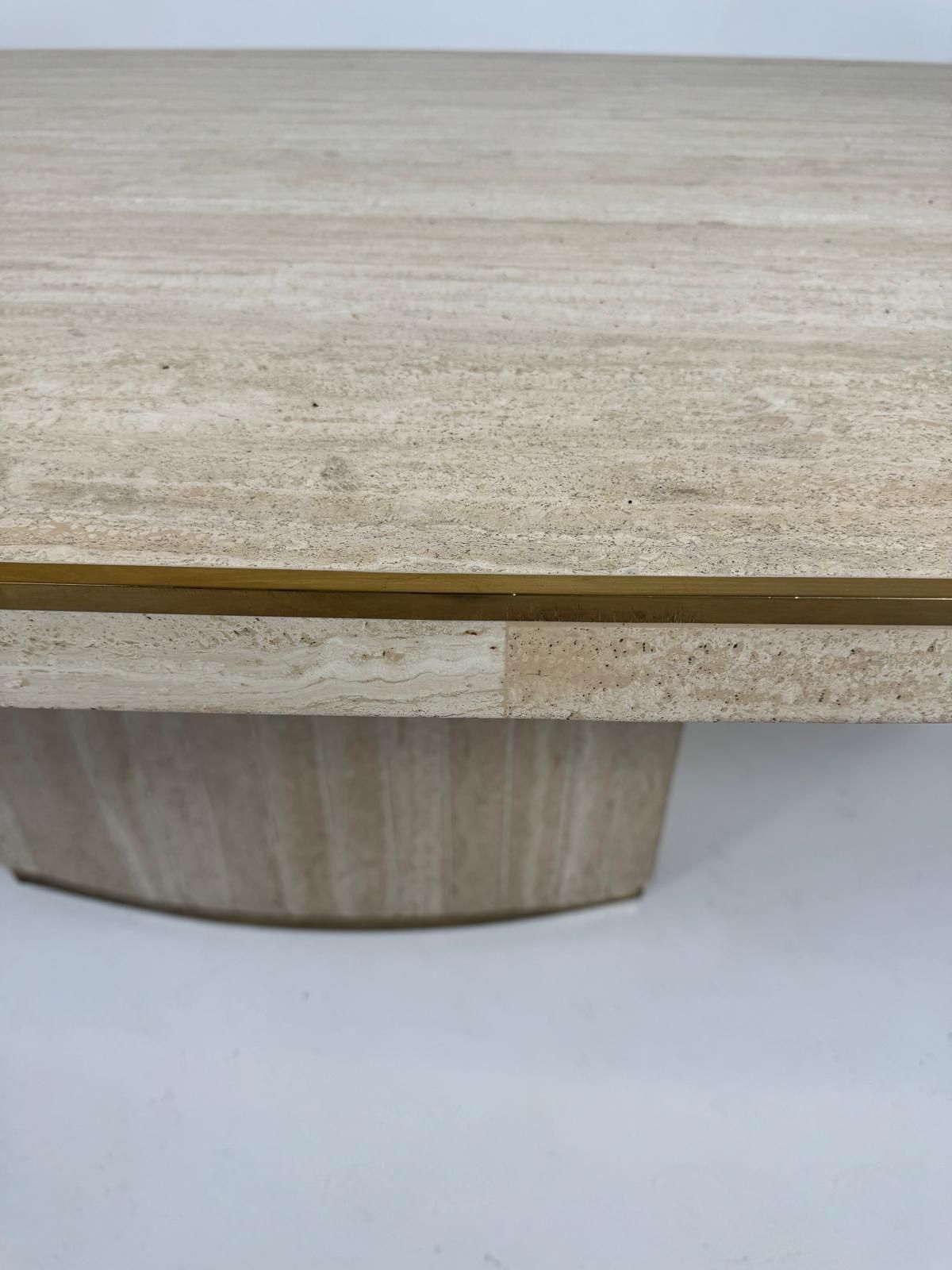 Mid Century Modern Travertine Dining Table By Willy Rizzo, 1970s photo Furniture