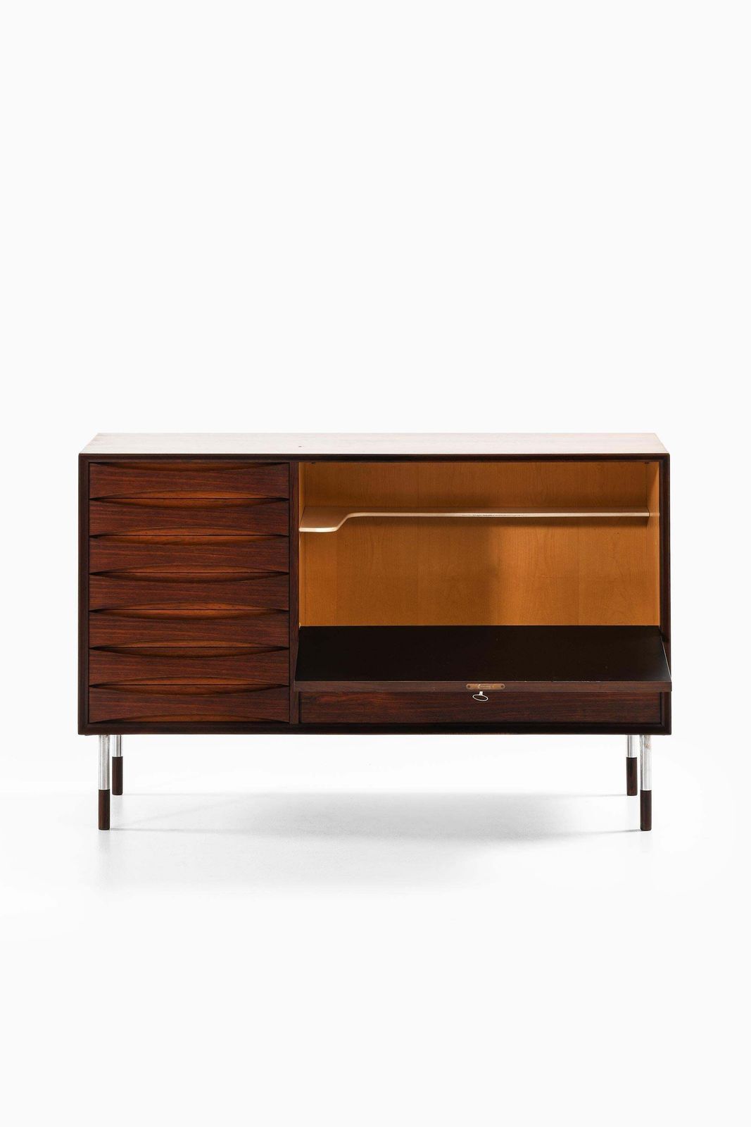 Sideboard In Rosewood And Steel By Arne Vodder, 1950s photo vinterior