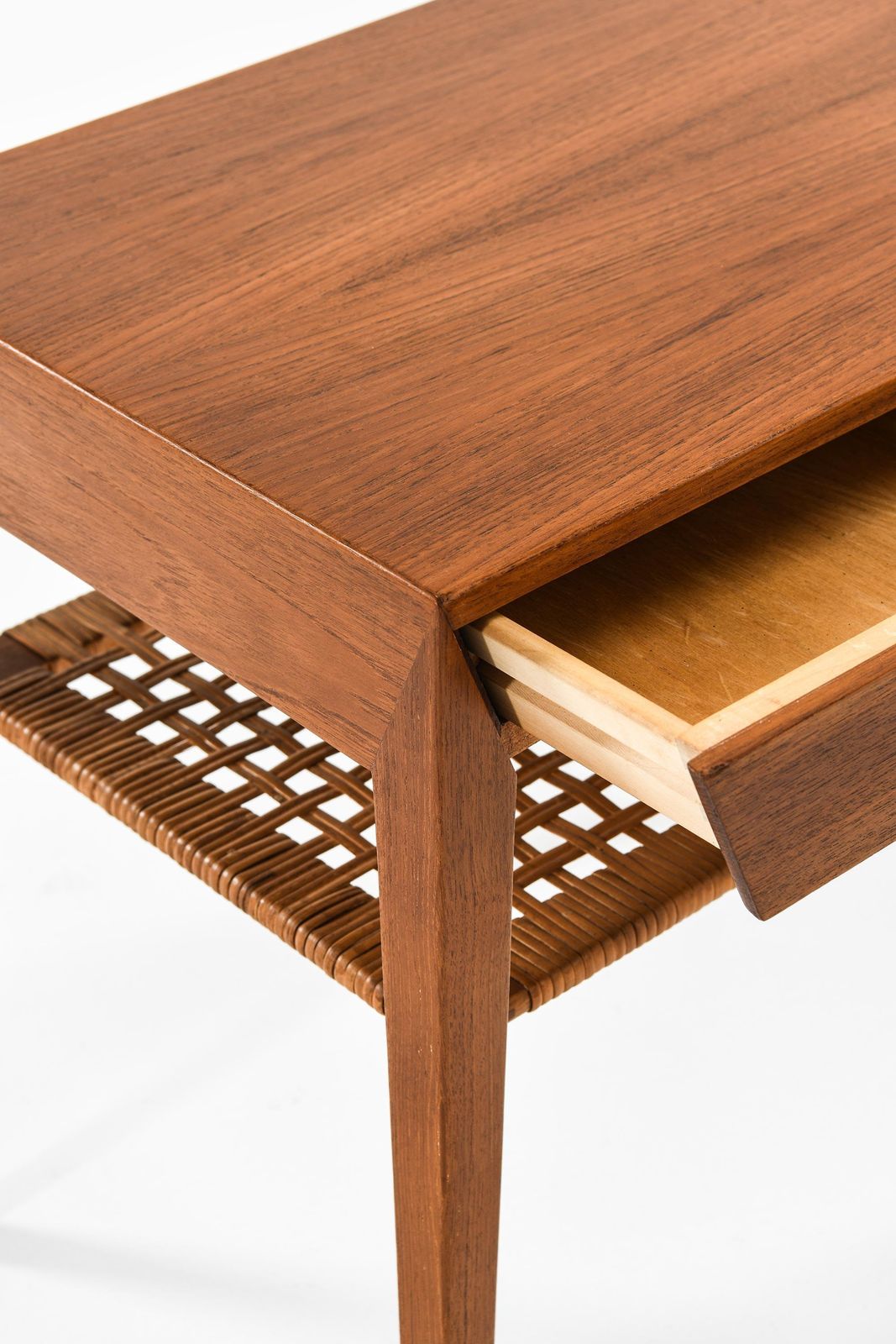 Set Of 2 Bedside Tables In Cane And Teak By Severin Hansen, 1950s photo furniture
