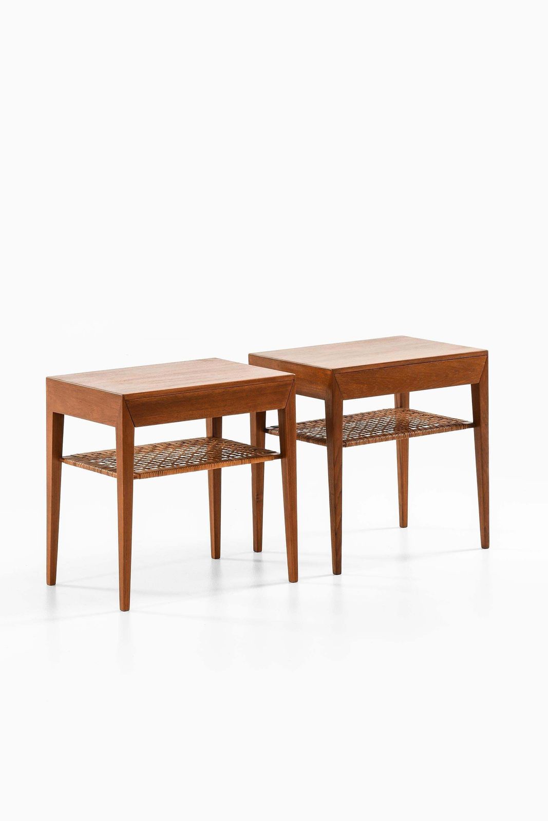 Set Of 2 Bedside Tables In Cane And Teak By Severin Hansen, 1950s photo 12293.0
