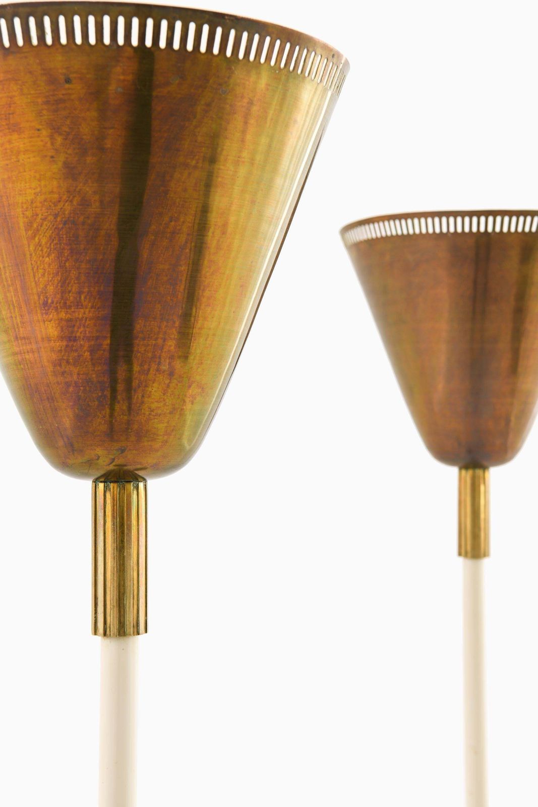 Set Of 2 Floor Lamps In Brass And Lacquered Metal, 1950s photo Lighting