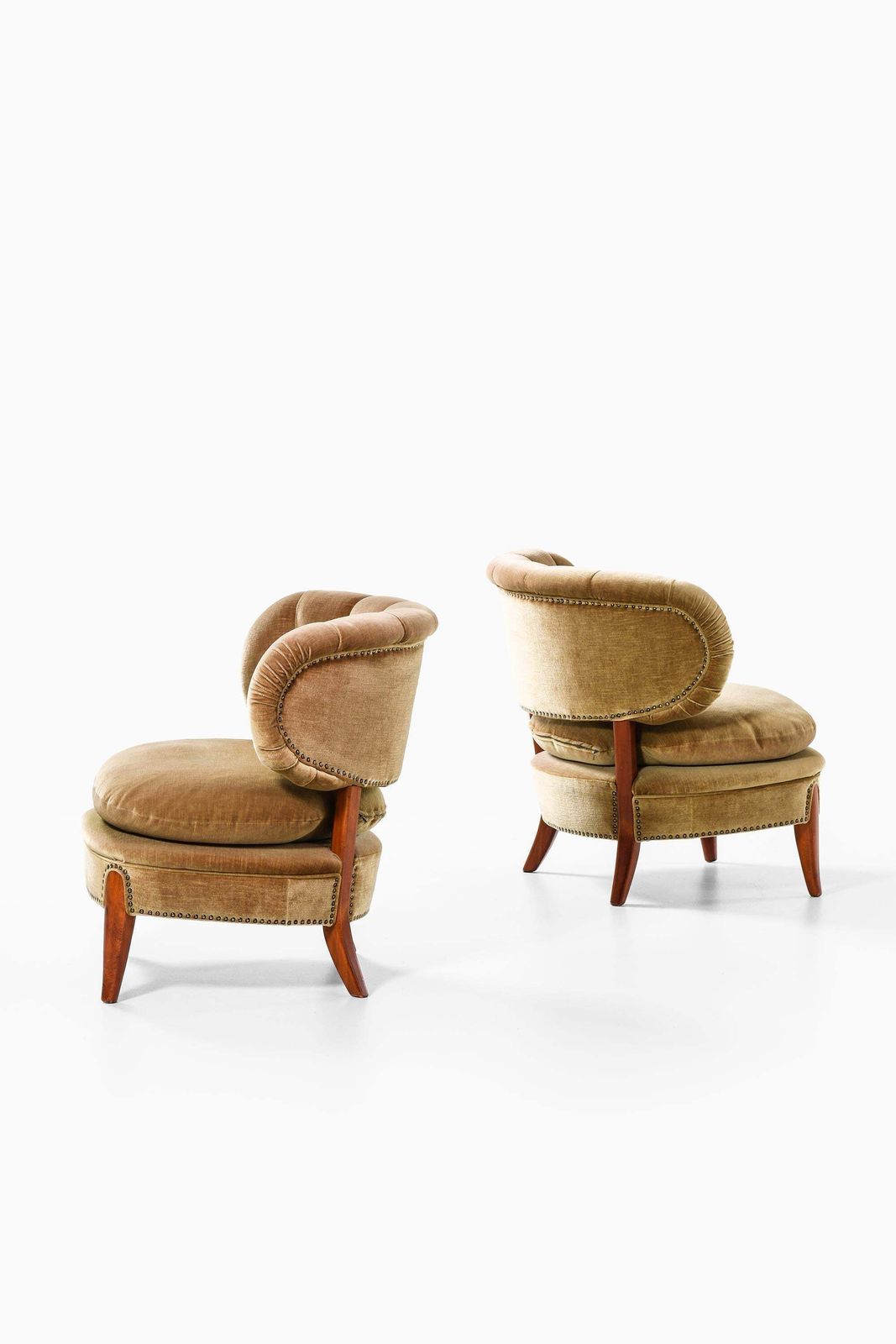 Set Of 2 Easy Chairs In Beech And Velvet By Otto Schulz, 1936 photo vinterior