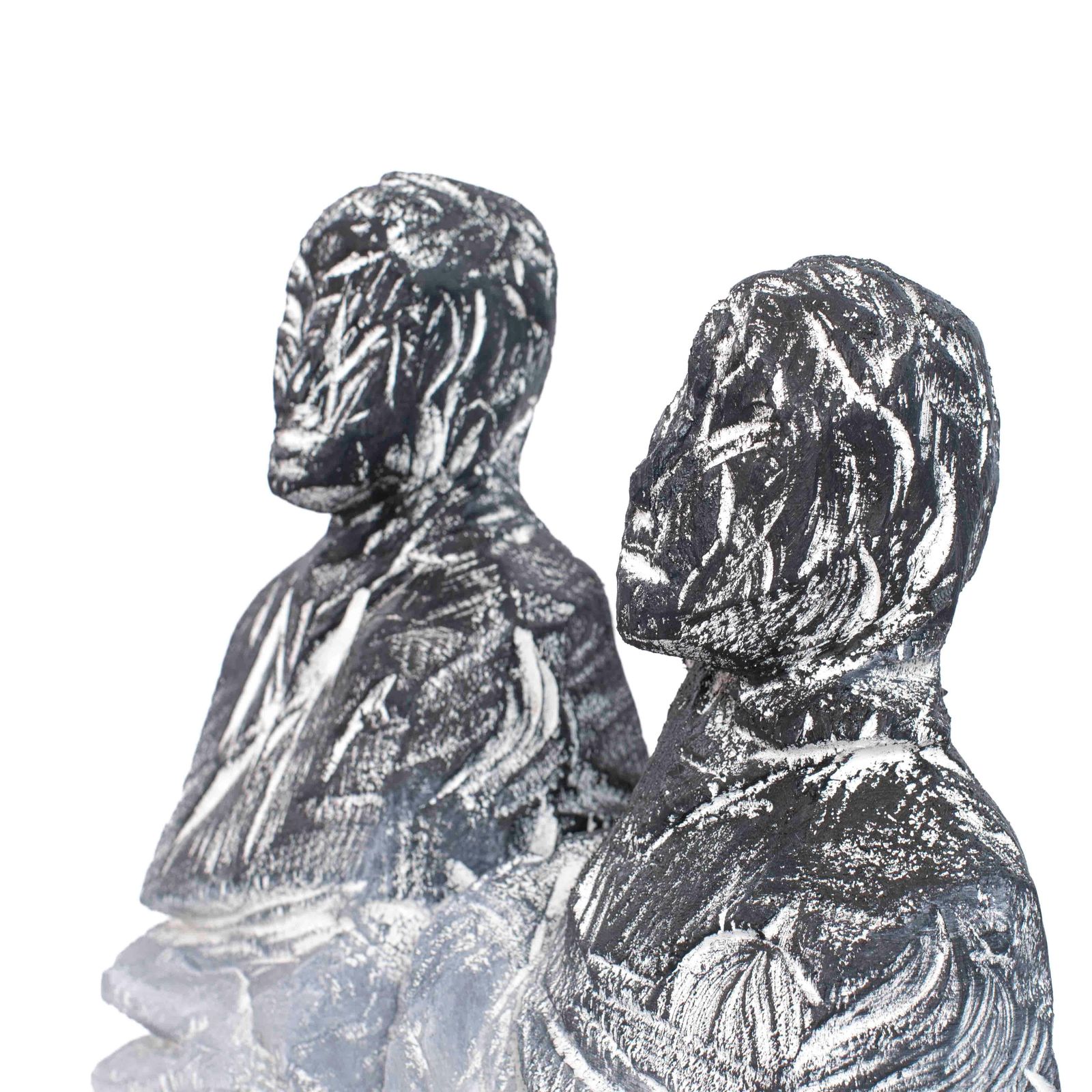photo vinterior Abstract Figurative Wooden Grey Black Sculpture “Twins" By Christofer Kochs 2023