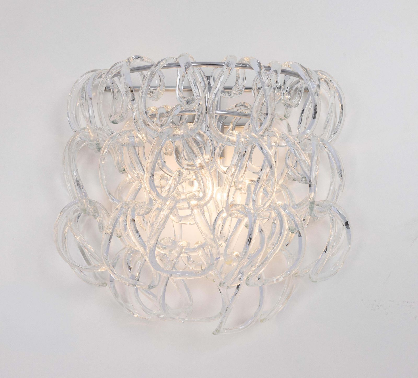 Large Pair Of Angelo Mangiarotti Murano Sconce Wall Lights, Vistosi, Italy, 1960 photo buy