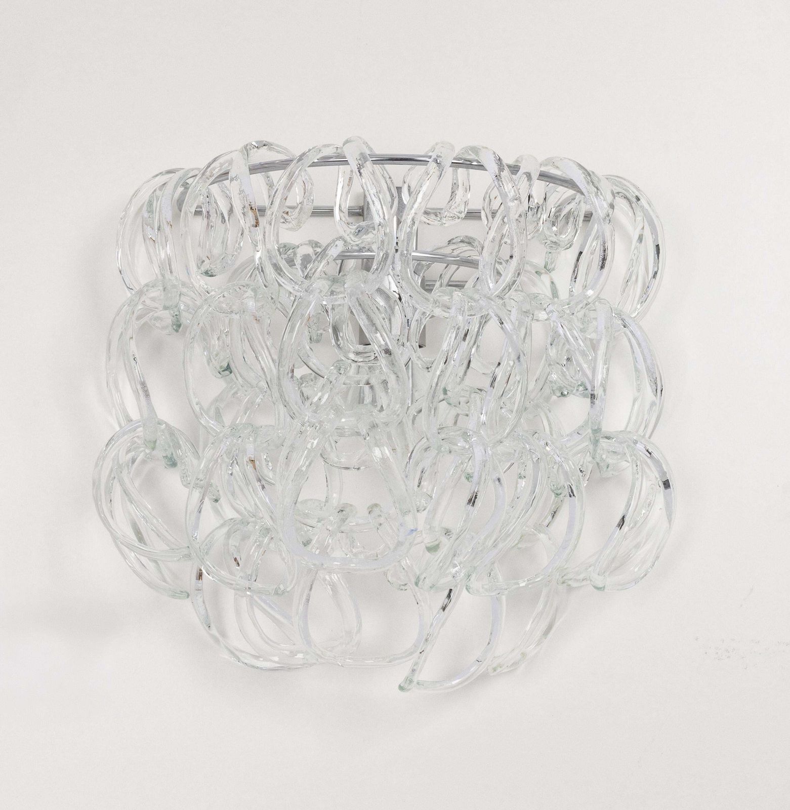 photo furniture Large Pair Of Angelo Mangiarotti Murano Sconce Wall Lights, Vistosi, Italy, 1960