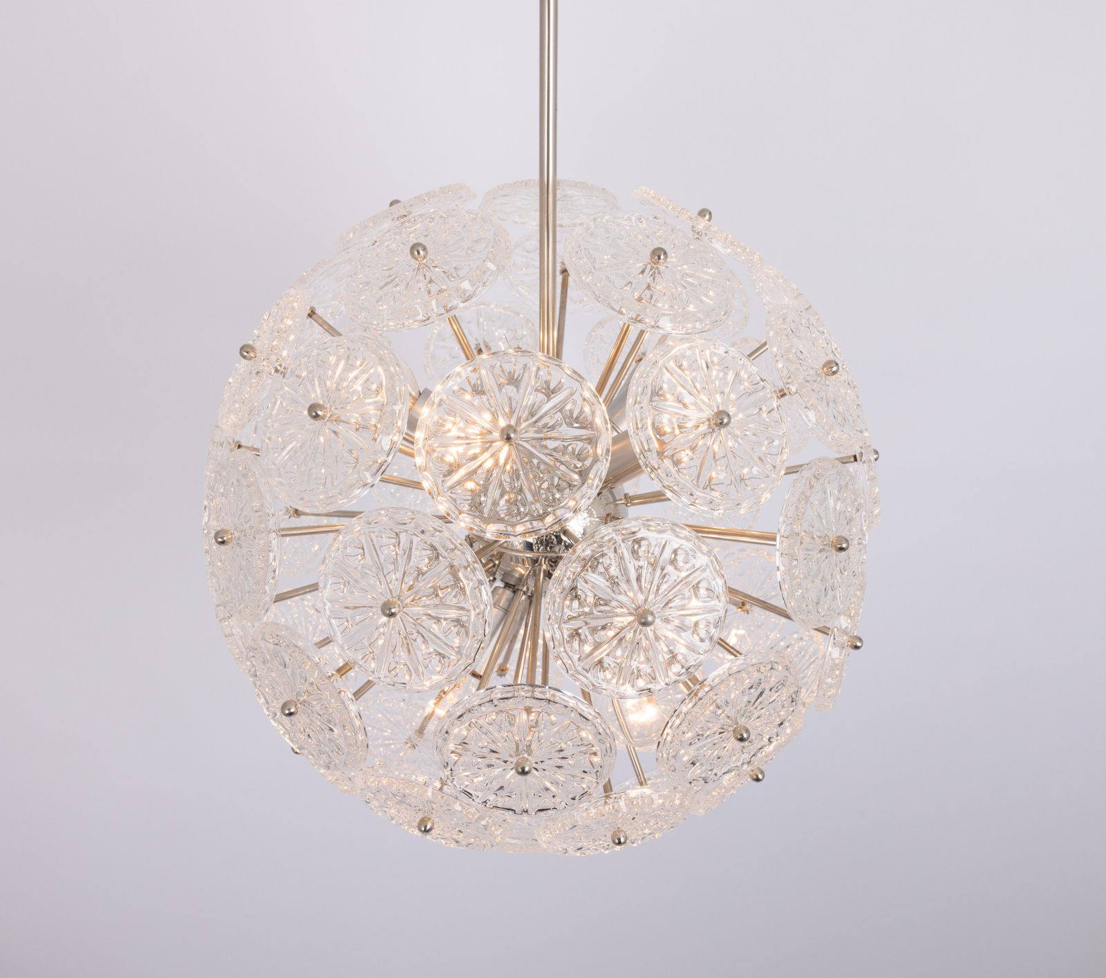 Stunning Floral Chrome Sputnik Chandelier, Germany, 1960s photo buy