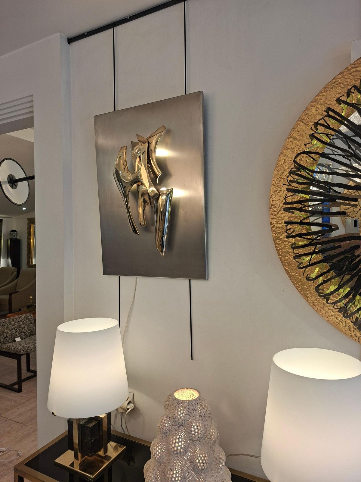 photo for sale Fred Brouard, Bronze Sculptural Sconce N°19/50, Circa 1970