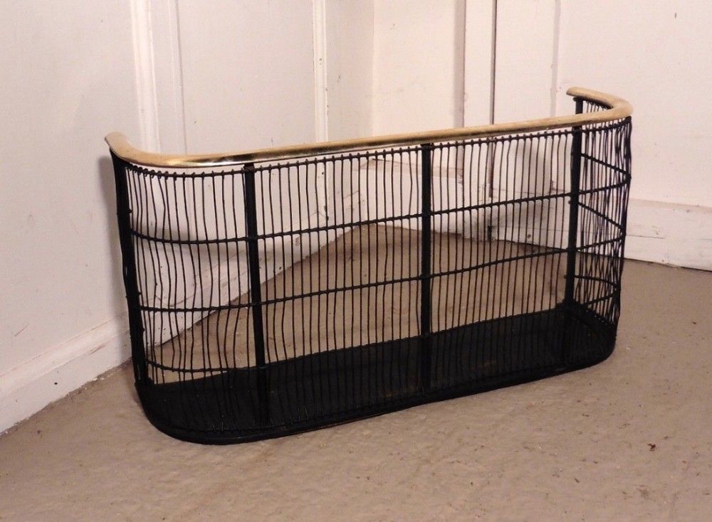 Georgian Brass And Iron Club Fender Or Nursery Fire Guard photo furniture