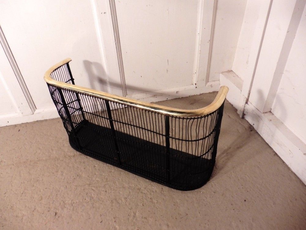 Georgian Brass And Iron Club Fender Or Nursery Fire Guard photo for sale