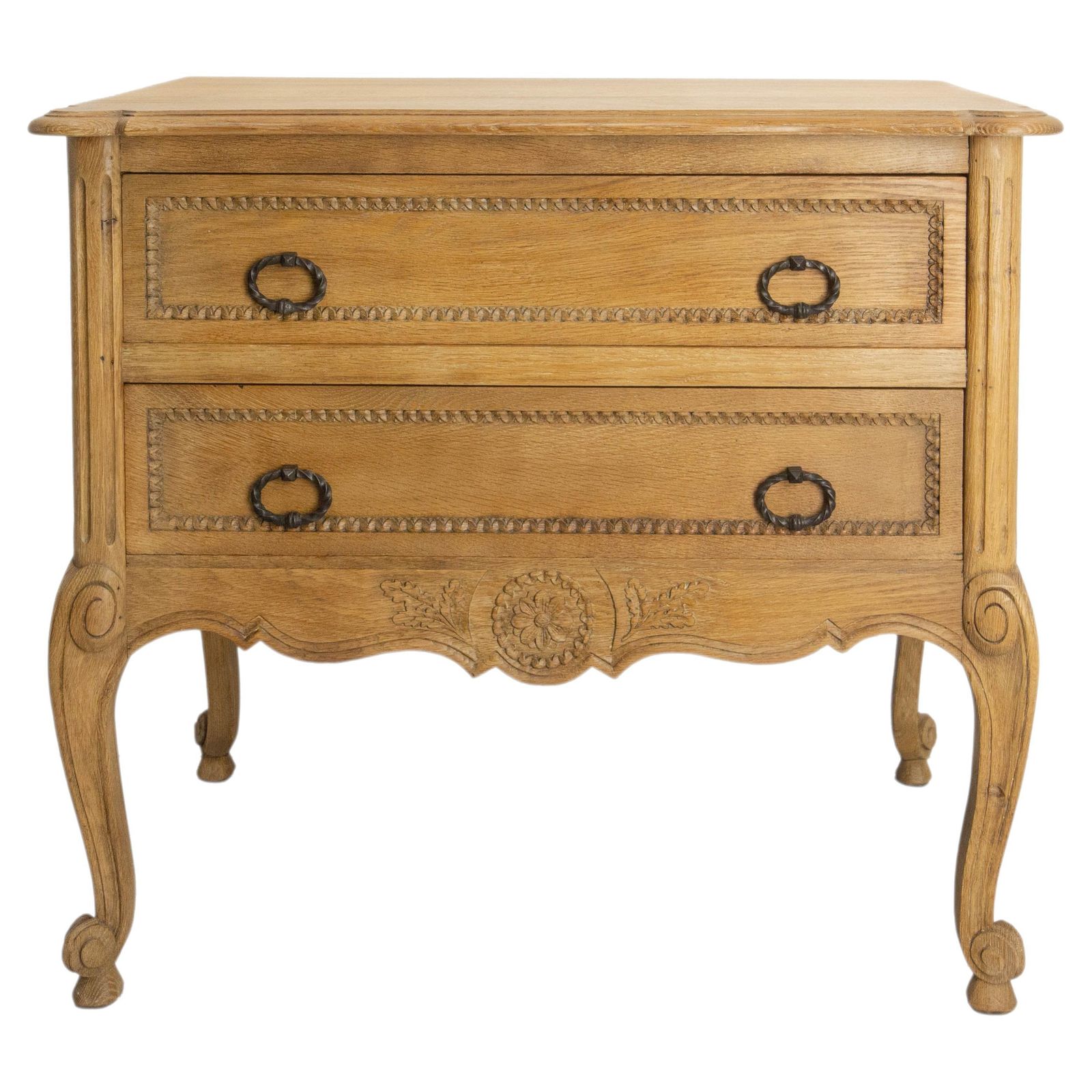French Louis XV Style Oak Commode Chest Of Drawers, Circa 1940