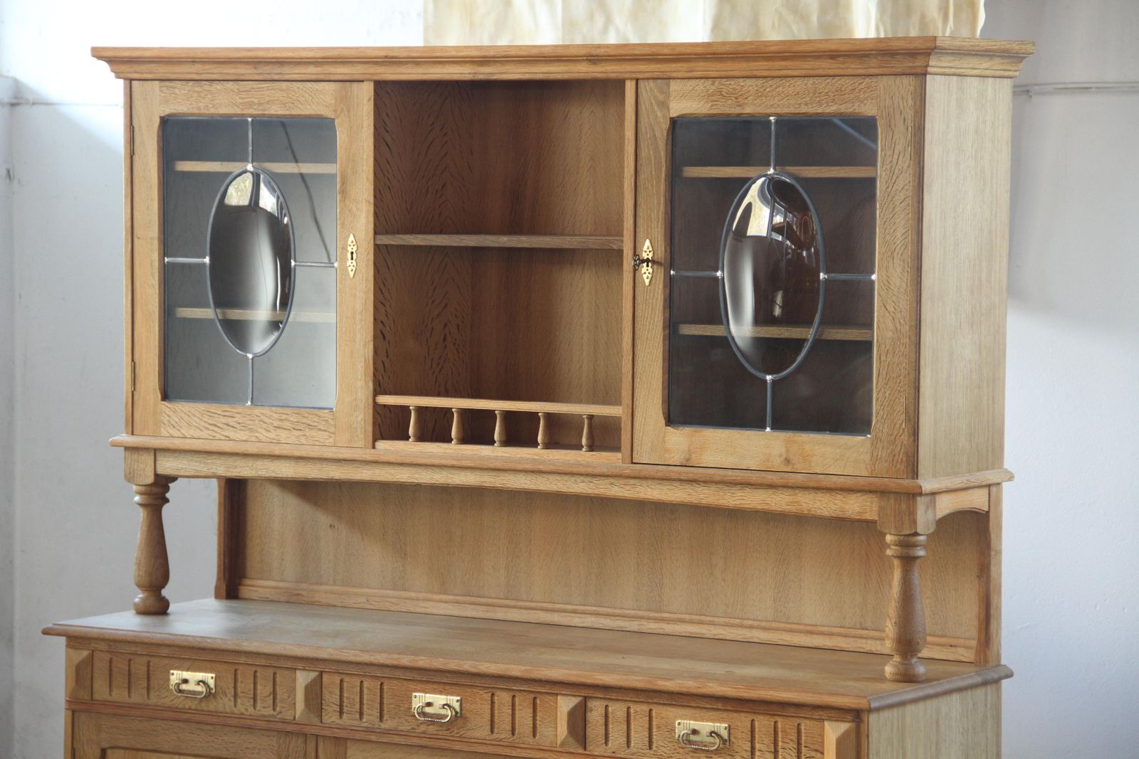 Vintage 1970s Danish Brutalist Light Oak Dining Cabinet, Henning Kjærnulf Style photo Furniture