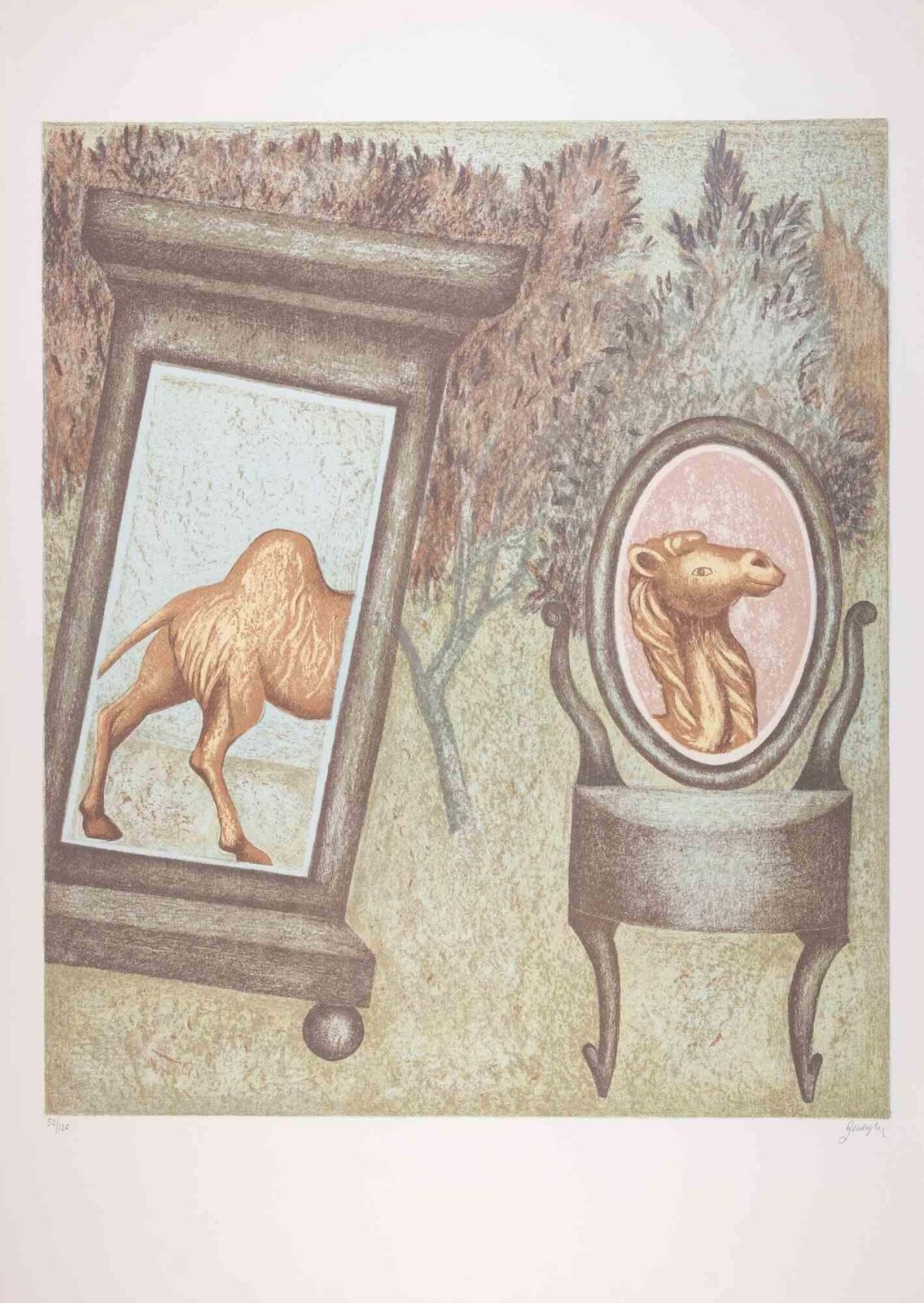 Enrico Benagliathe Camel   Lithograph By Enrico Benaglia   1990s1990s