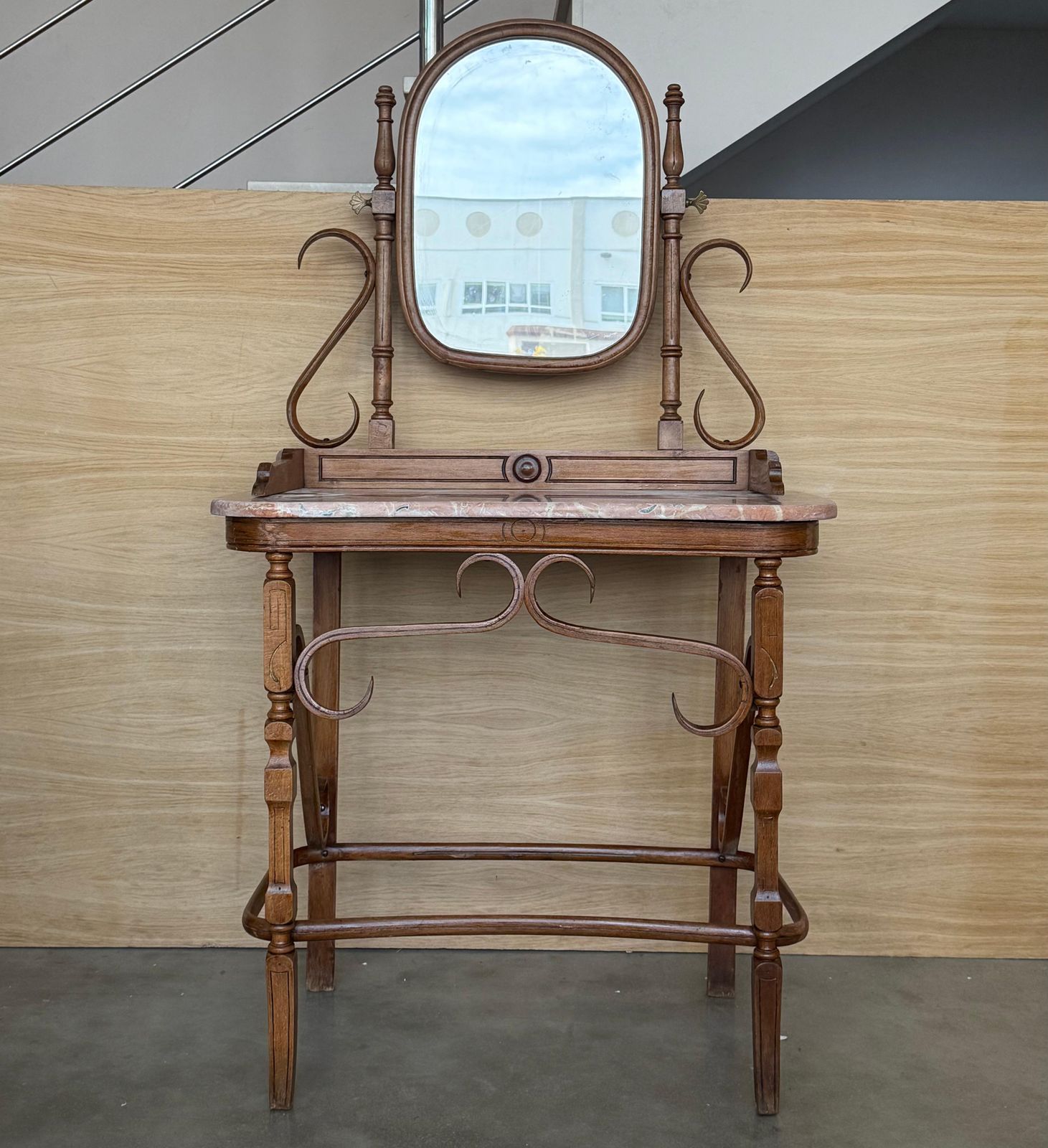 Victorian Bentwood Thonet Style Dressing Table With Marble Top photo furniture