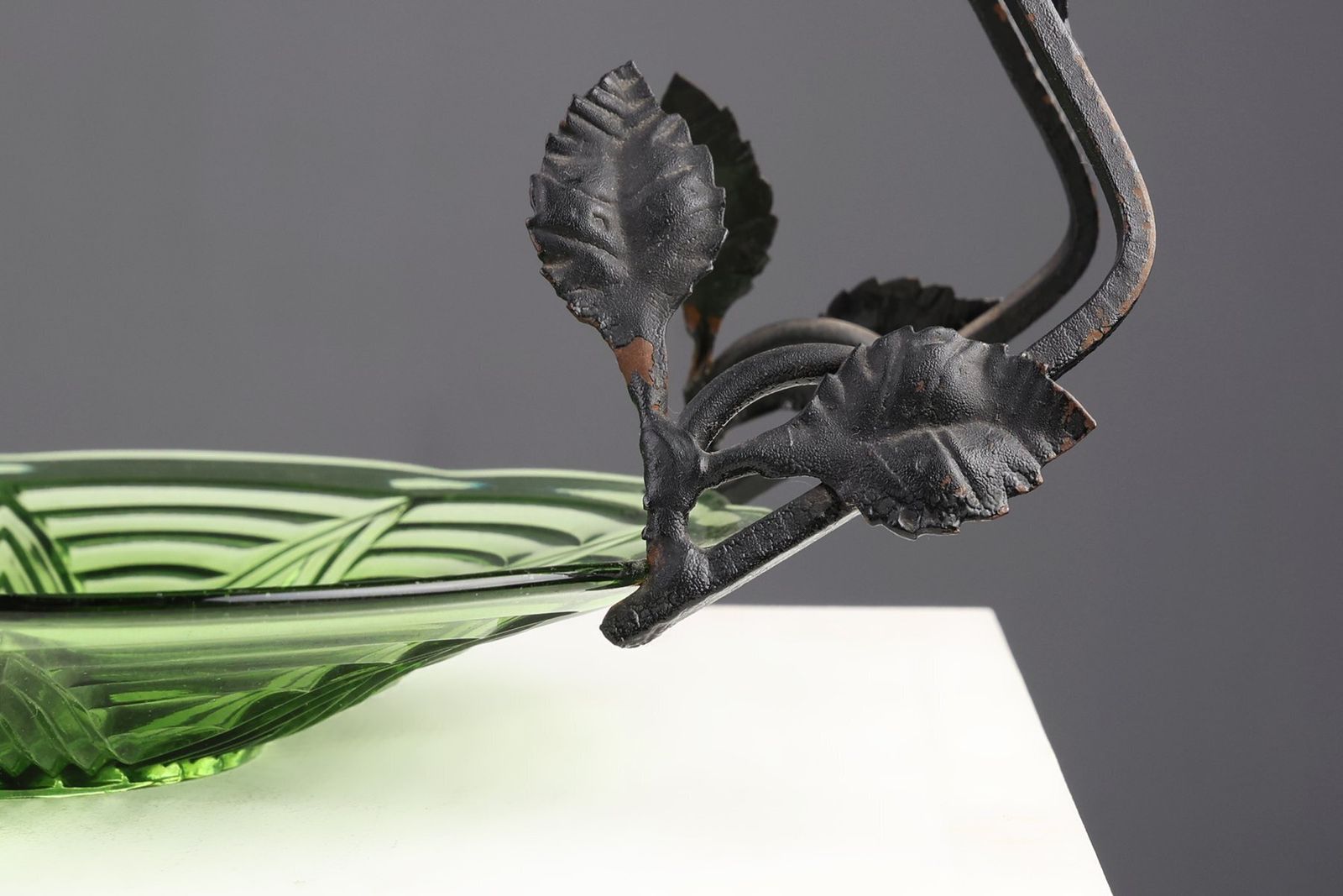 Art Deco Glass And Metal Fruit Bowl, France, 1920s photo for sale