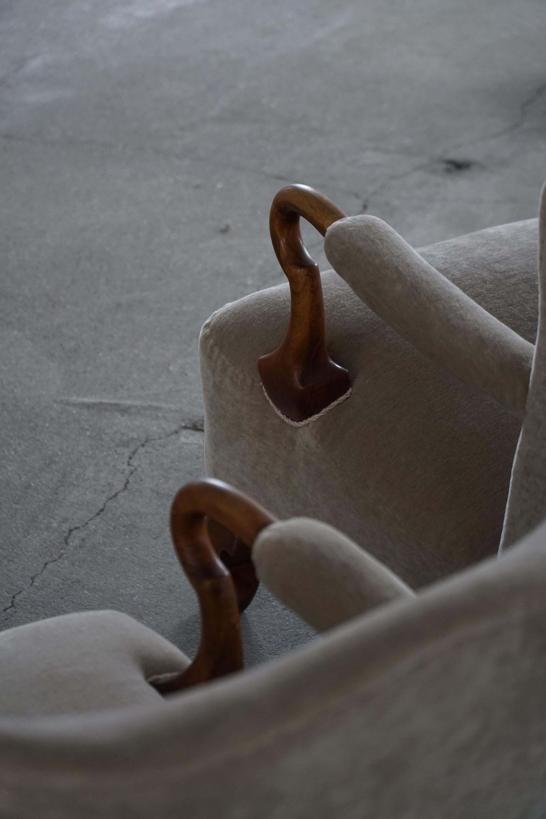 5141.0 Pair Of Danish Antique Armchairs, Reupholstered In Velvet, Early 20th Century photo