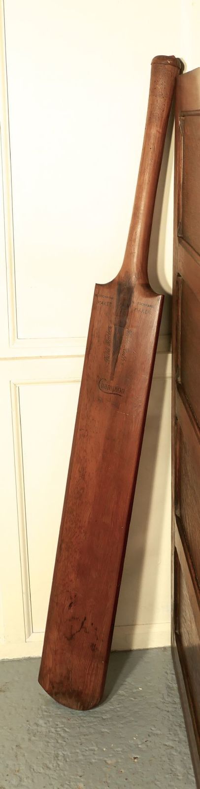 Very Rare Extra Large Champion Cricket Bat By N Cochrane, Trade Sign