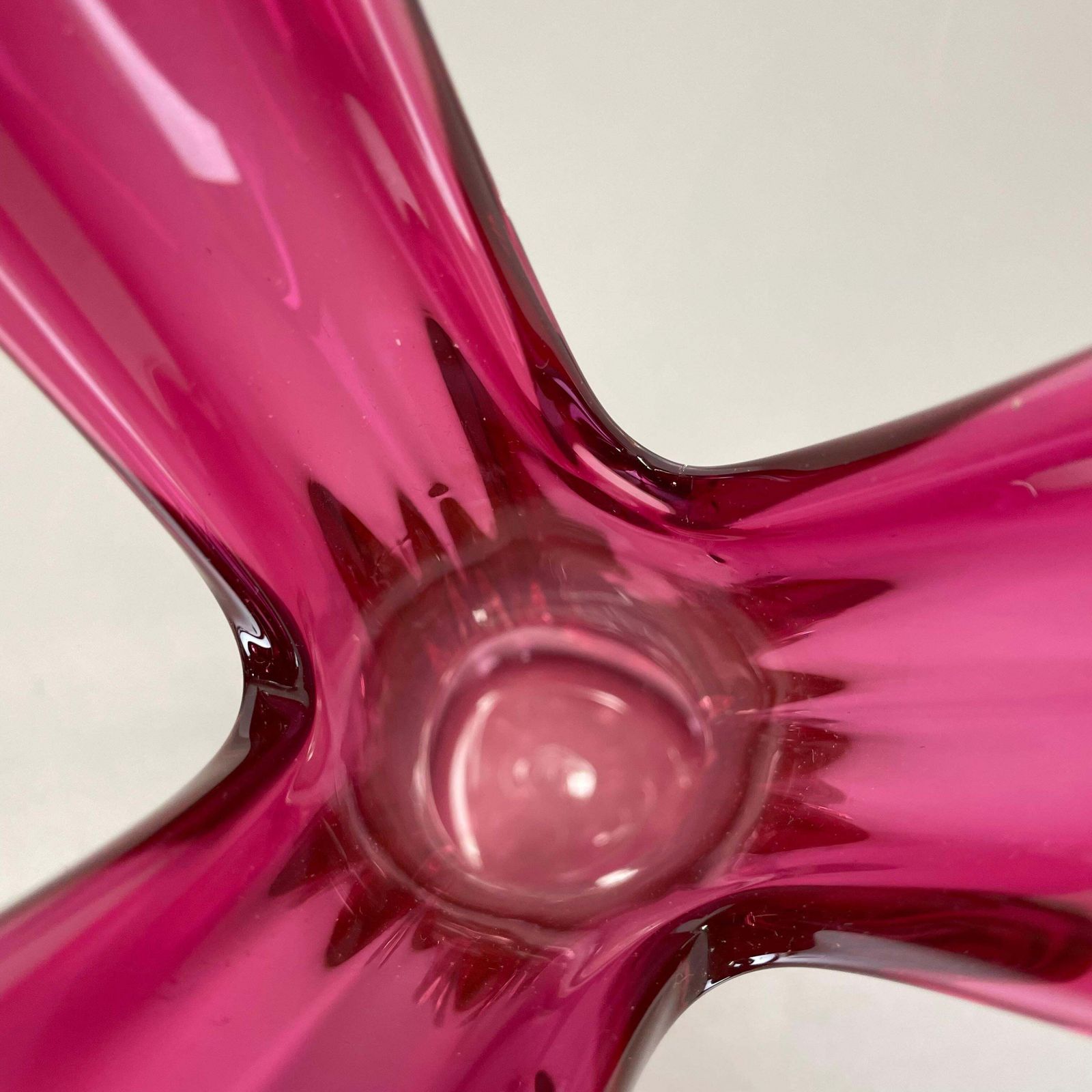 715.0 Extra Large 33cm Pink Heavy Large Murano Glass Sommerso Vase Italy, 1970s photo