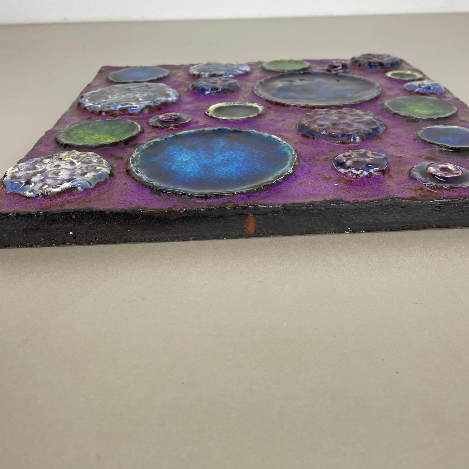 photo vintage Rare Wgp Fat Lava Ceramic "Urania" Wall Plate Element By Ceramano, Germany, 1970