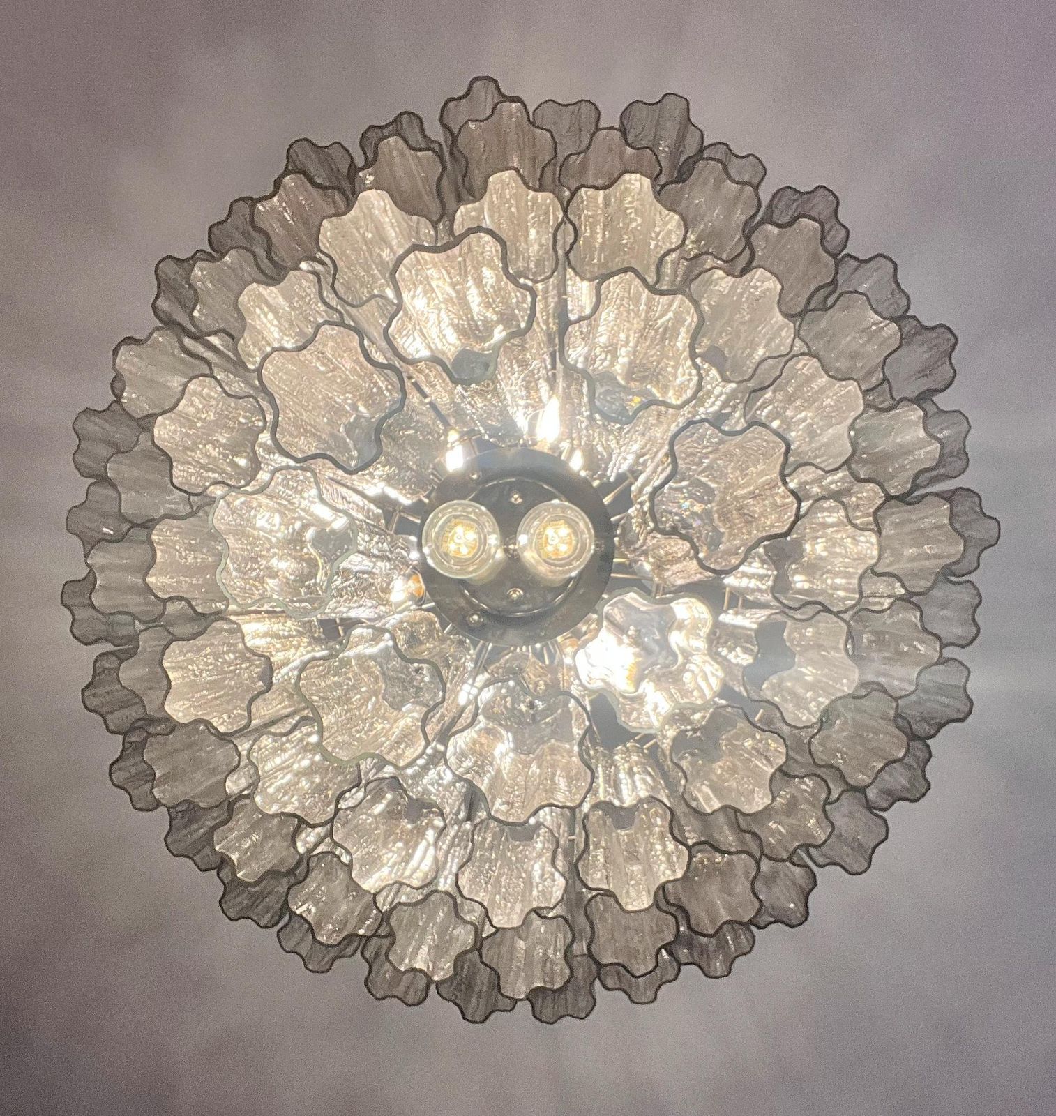 photo furniture Italian Chandelier In Smoket Murano Glass