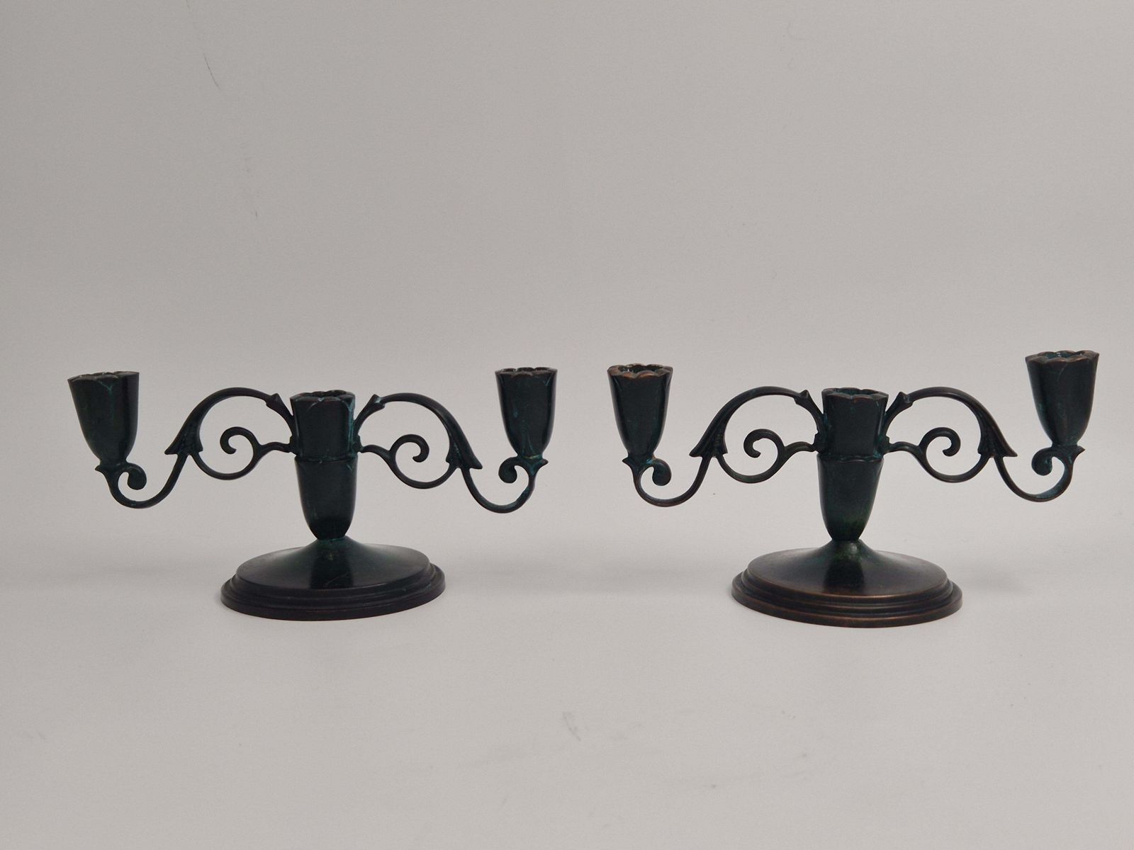 A Pair Of Rare Decorative Candelabras In Bronze, Danish Grace 1920/30s photo furniture