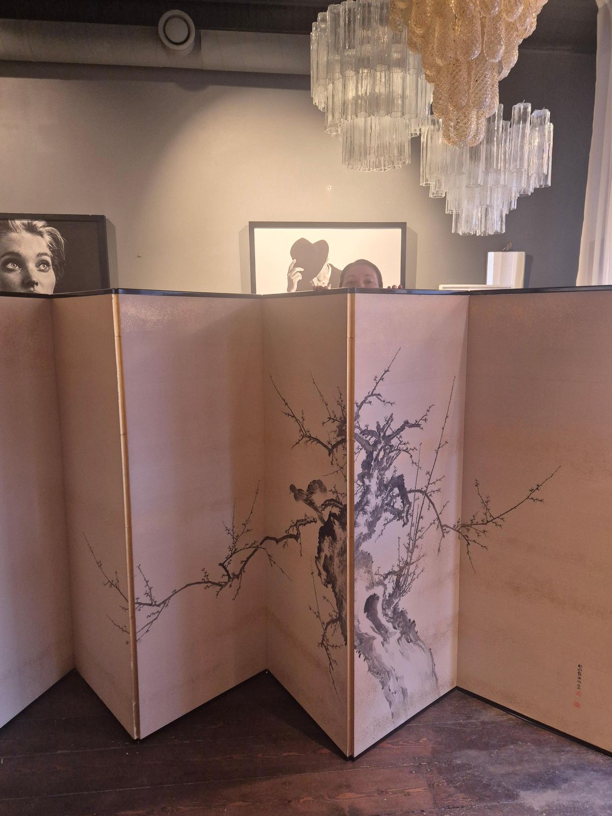 Beautiful Japanese Folding Screen/Byôbu, Six Panels, Taishô /Early 20th Century. photo vintage