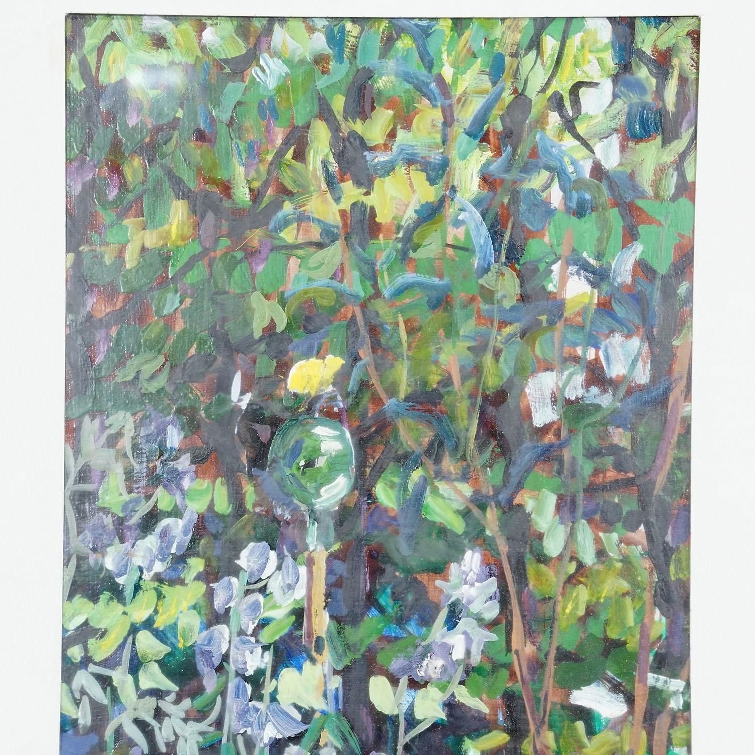 Bellflowers With Brimstone Butterfly Original Painting Alexander Michael 1991 photo 221.0
