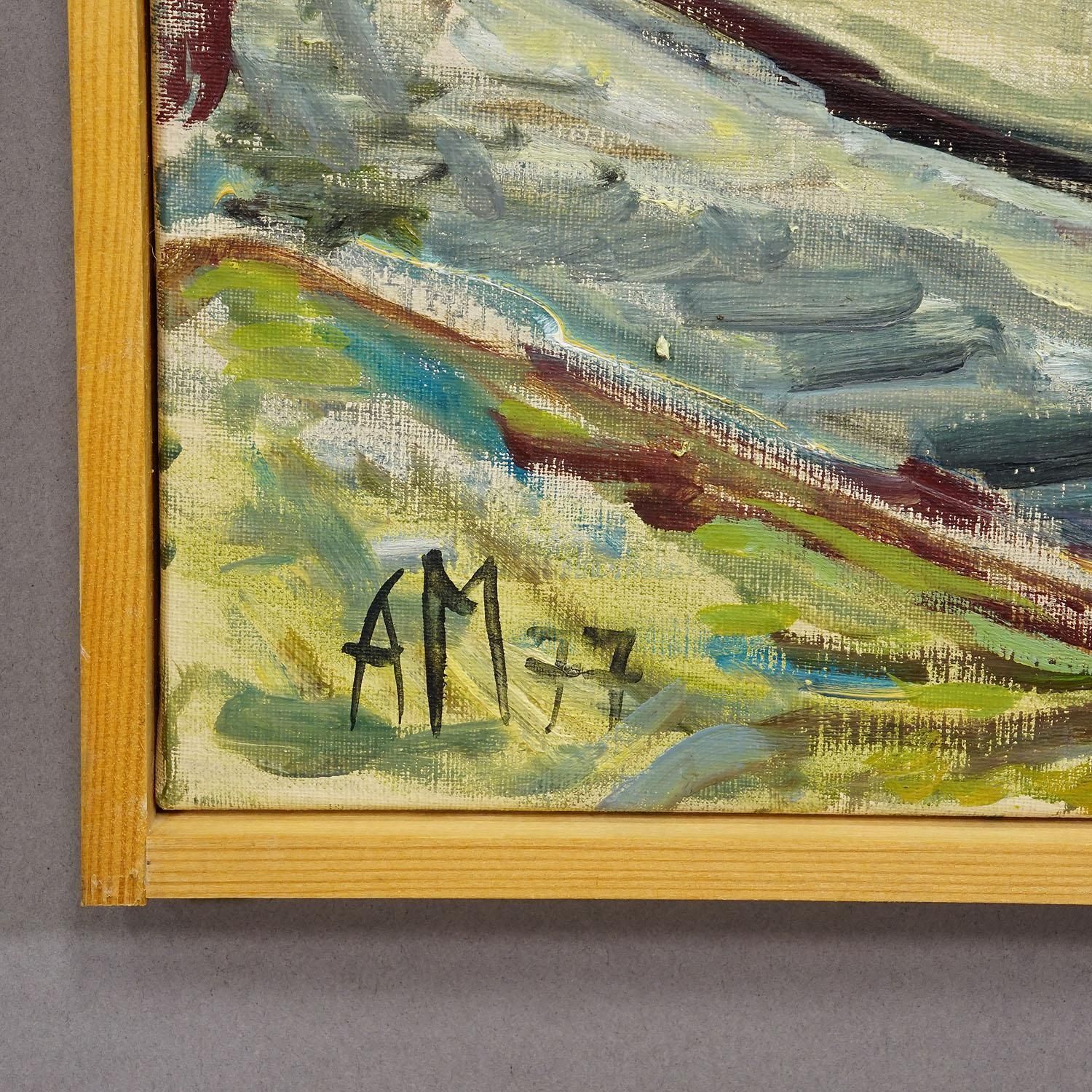 Harbor Of Oban, Scotland, 1977 – Oil Painting By Alexander Michael photo 636.0