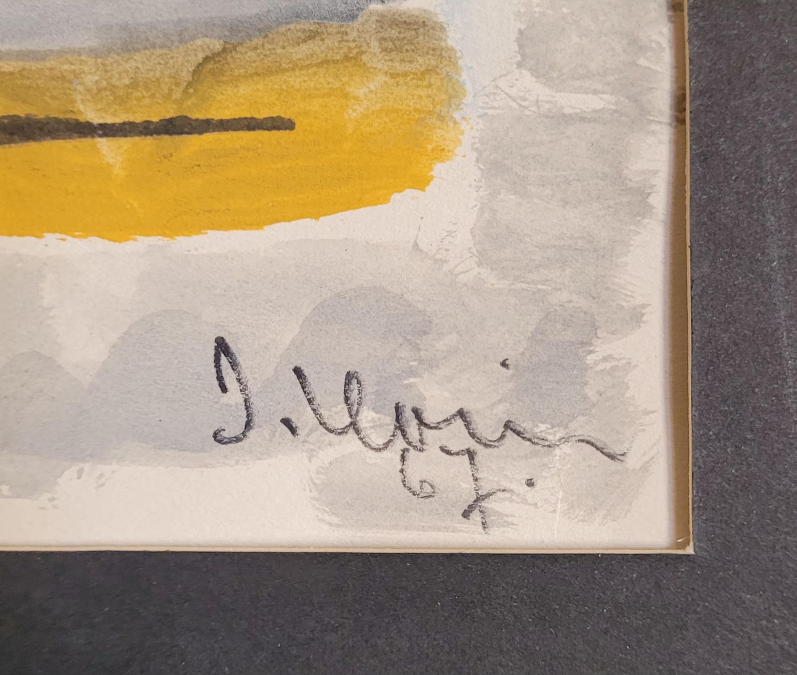 629.0 Mid Century Abstract Expressionist Gouache On Paper, Signed, 41x55 Cm From 1967 By Joseph Levin photo