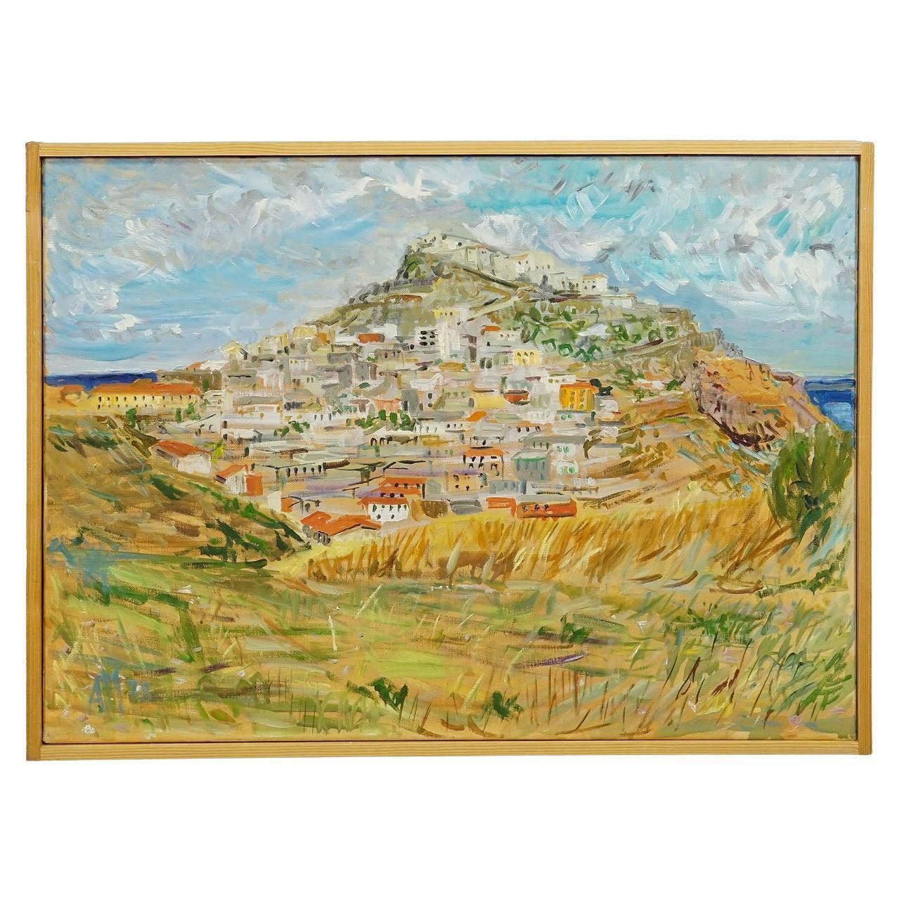 Castelsardo, Sardinia, 1978 – Oil Painting By Alexander Michael