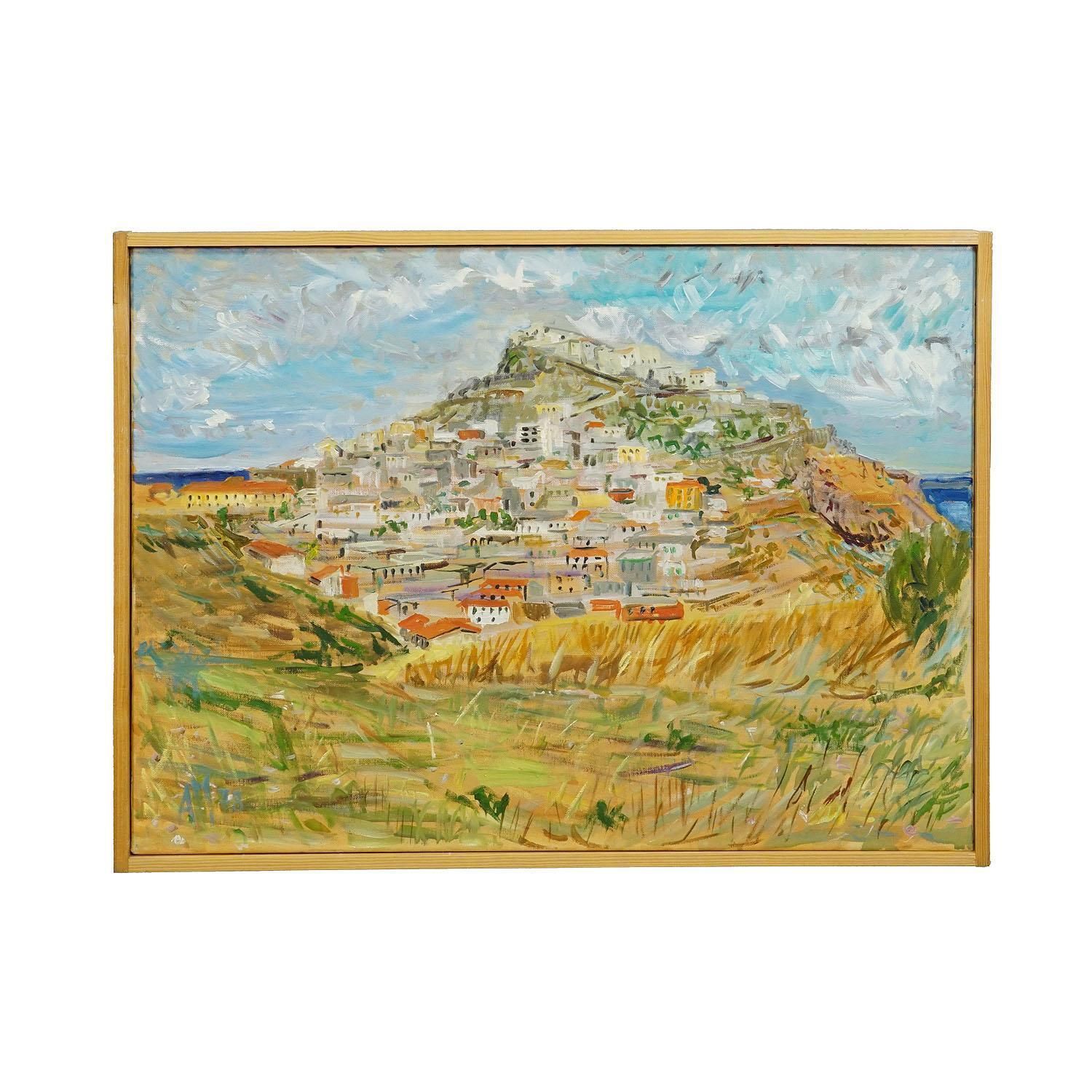 Castelsardo, Sardinia, 1978 – Oil Painting By Alexander Michael photo furniture