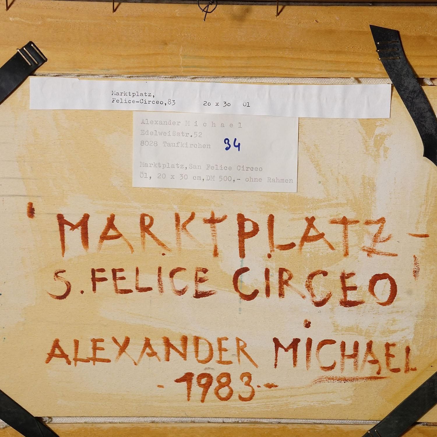 photo furniture Alexander Michael Oil Painting Of The Marketplace In S. Felice Circeo, 1983