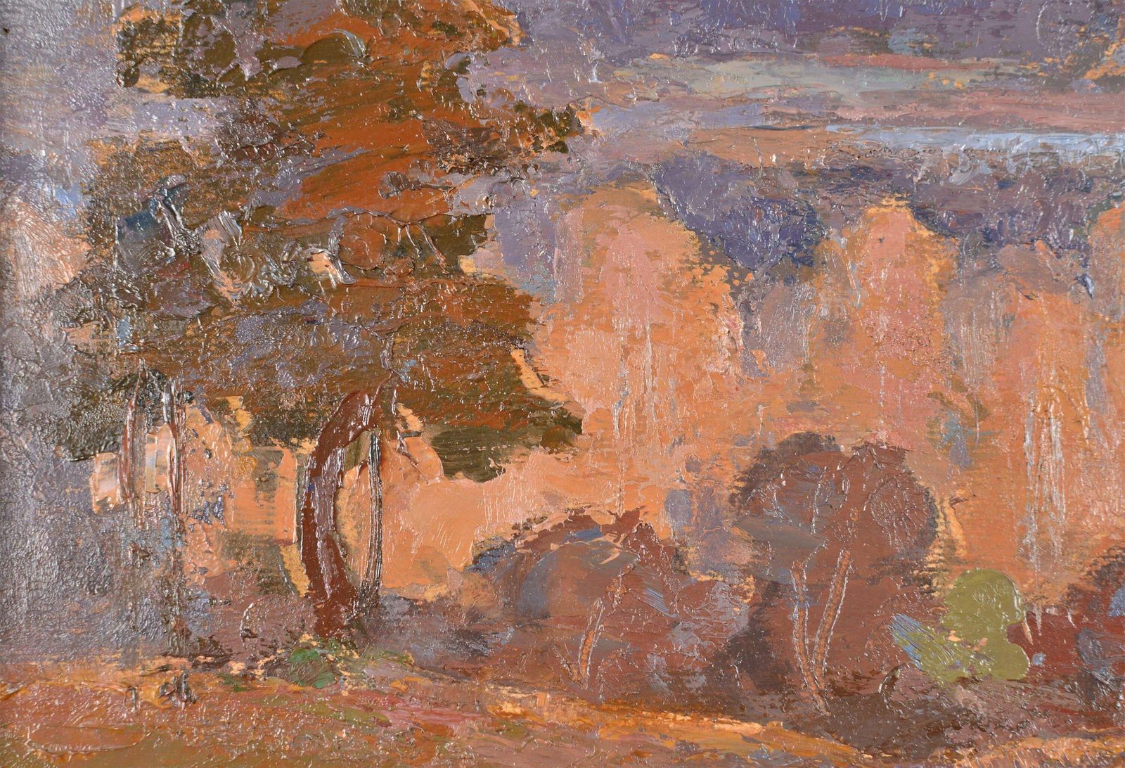 Janis Rikmanisview Of The Lake, Oil On Cardboard, Landscape Painting, 26x36.5 Cm photo Art