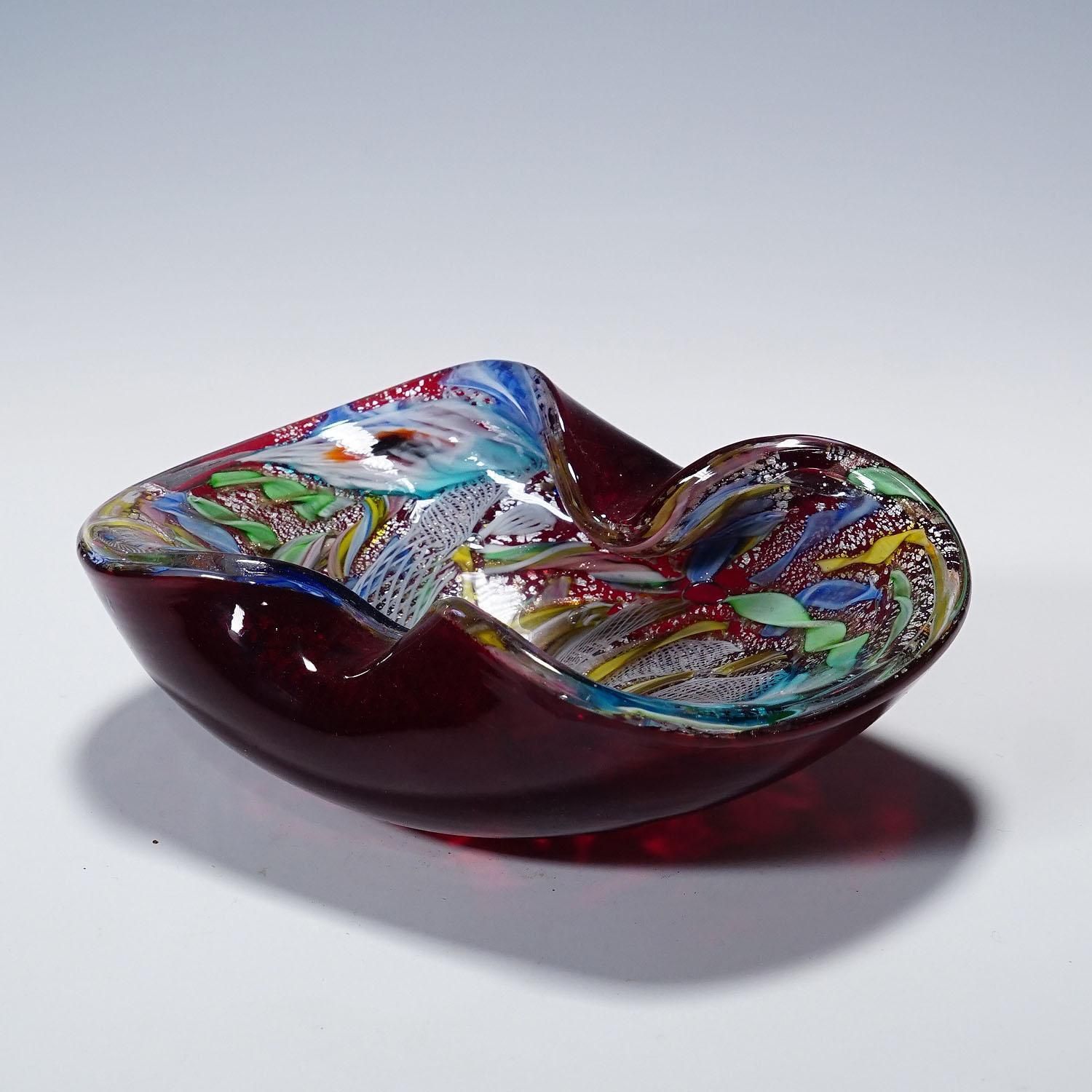 Vintage Murano Glass Bowl 'Rest Of The Day' By A.Ve.M. 1950s photo Home Decor