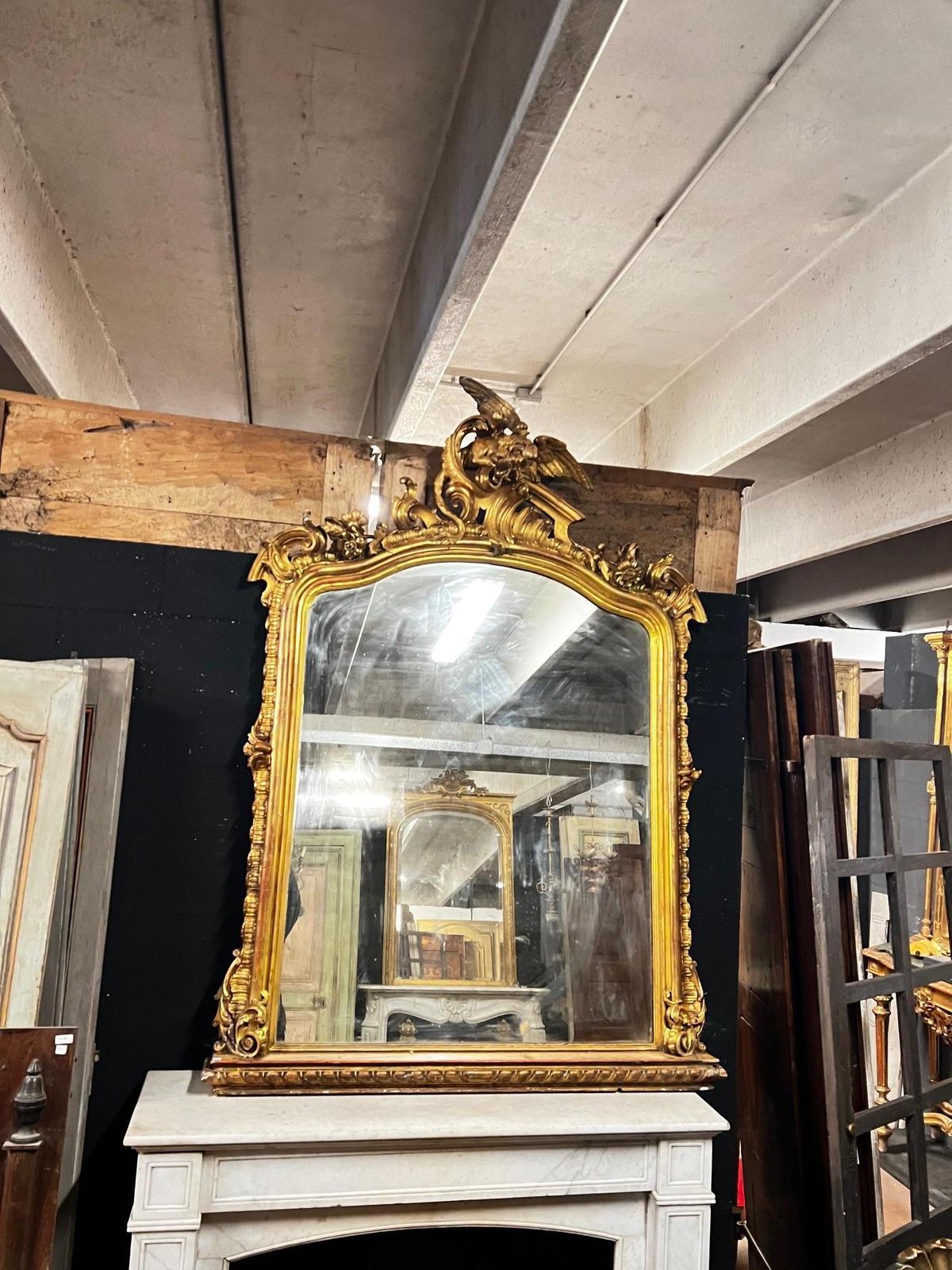 Important Carved And Sculpted Mirror With Figured Cymatium, Italy photo Home Decor