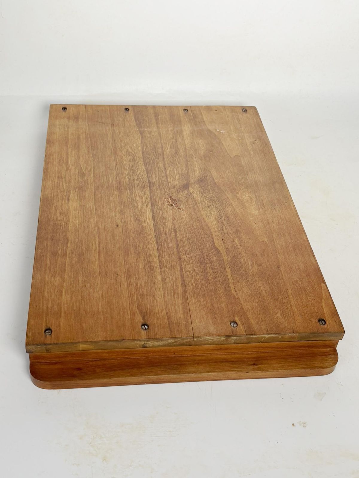 photo for sale Art Deco Tray In Wood, Copper And Mirror, France, 1940