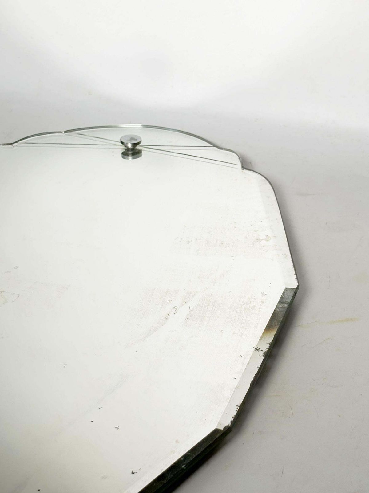 Art Deco Wall Mirror, 1940s, With Beveled Edge, France photo buy