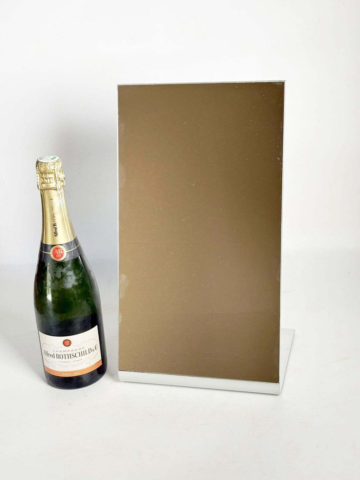 Tabletop Mirror In Aluminum And Glass, France, 20th photo for sale