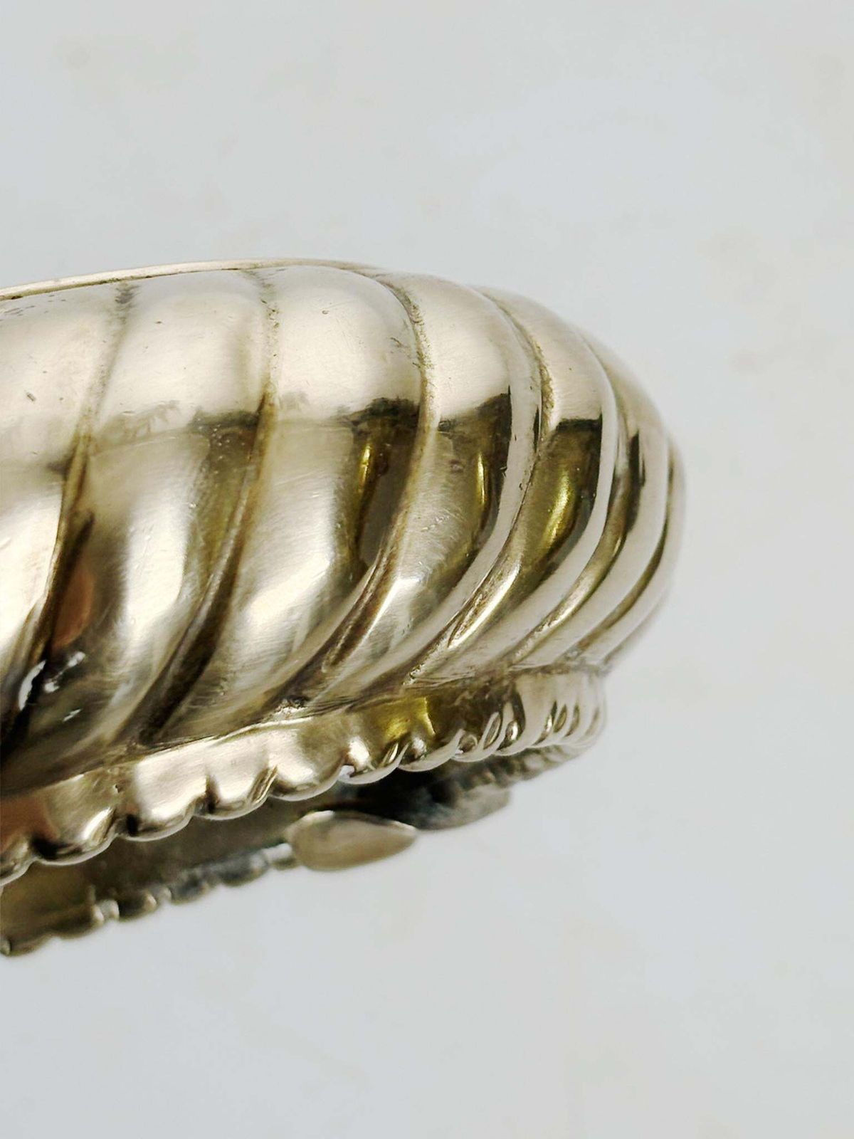 photo for sale Brass Ashtray, 1950s, France, Beautiful Patina With Sculpted Decoration