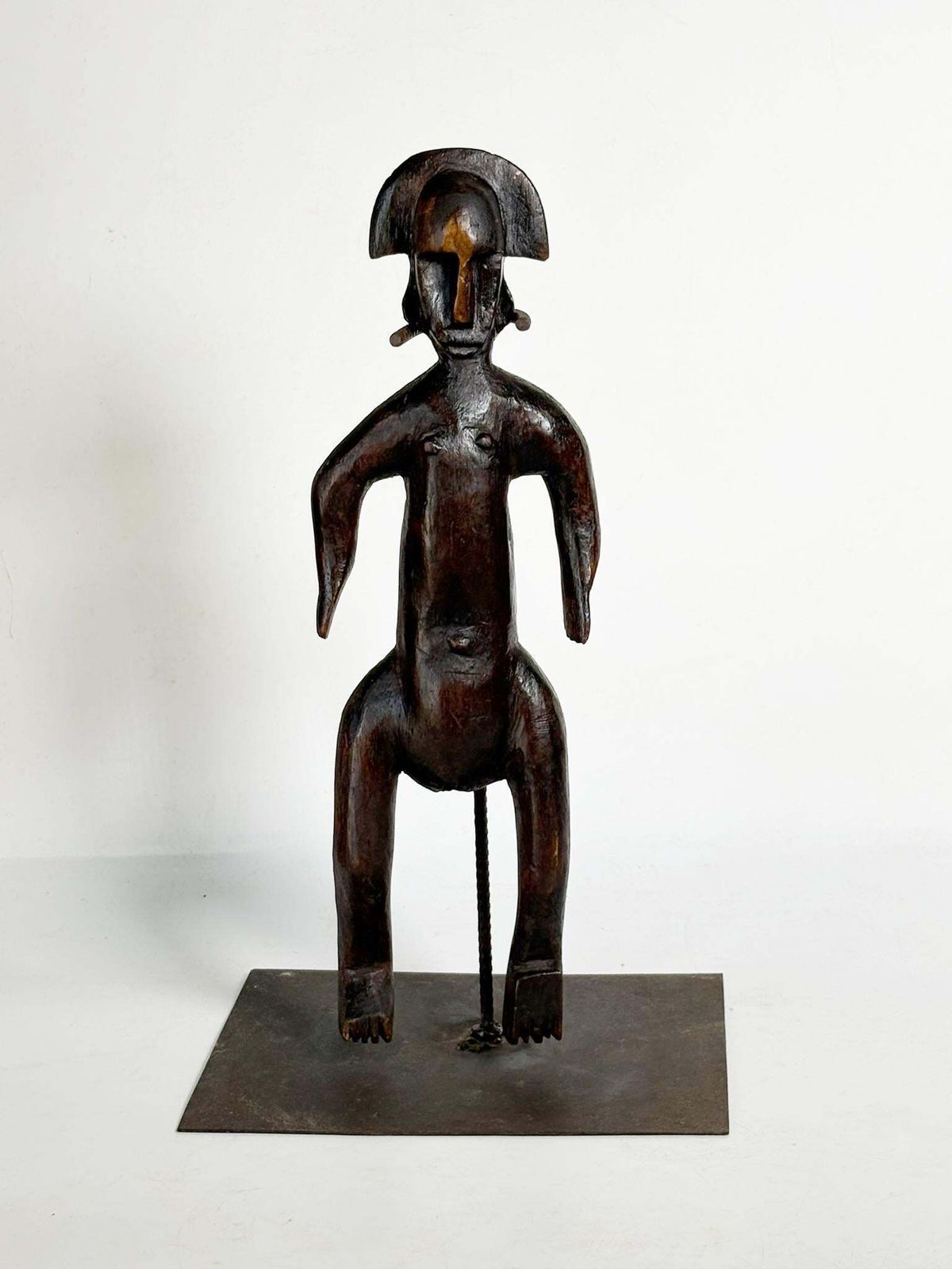 African Sculpture Of A Man In Wood, France, 1920 photo Art
