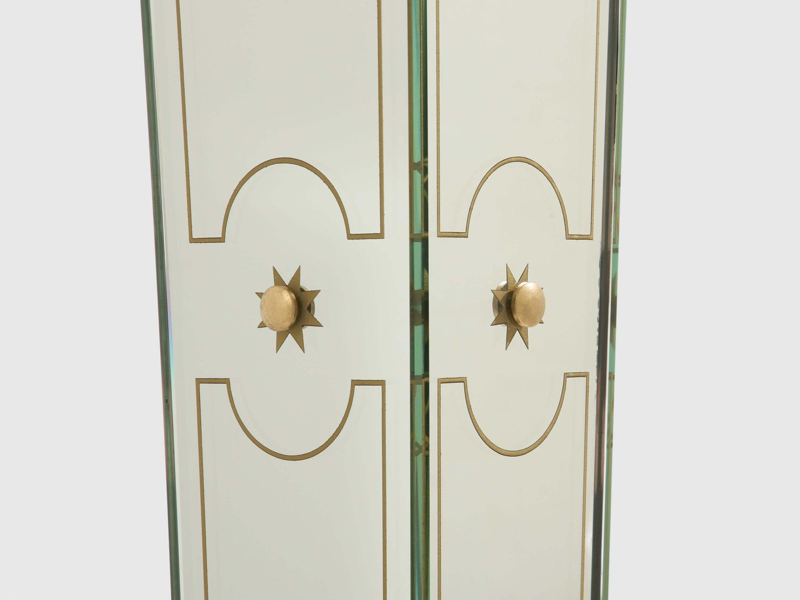 Lampadaire en bois laqué, miroir et laiton, par Emilio Lancia, 1940 photo 16408.0