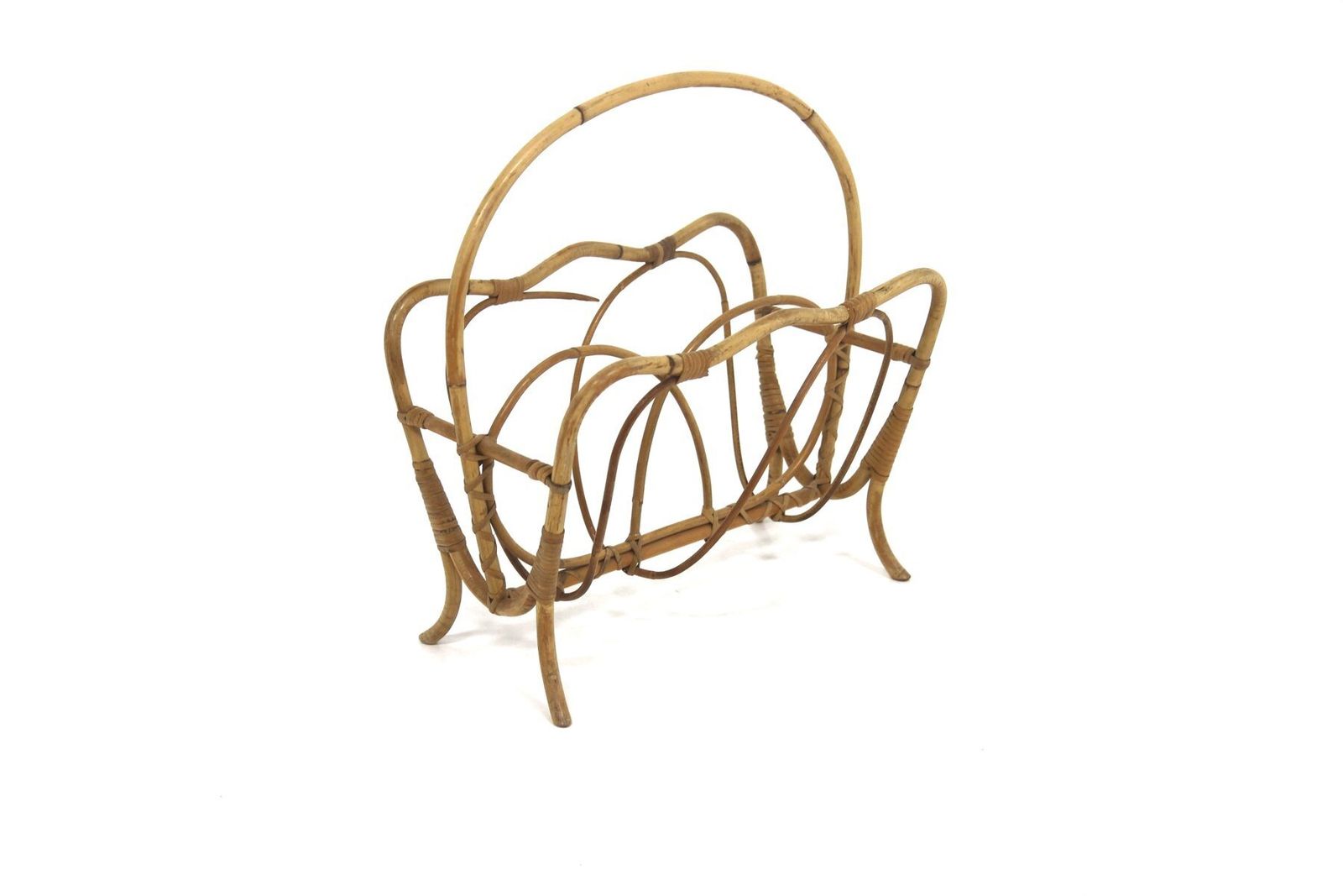 Scandinavian Rattan Magazine Rack, Sweden, 1950s