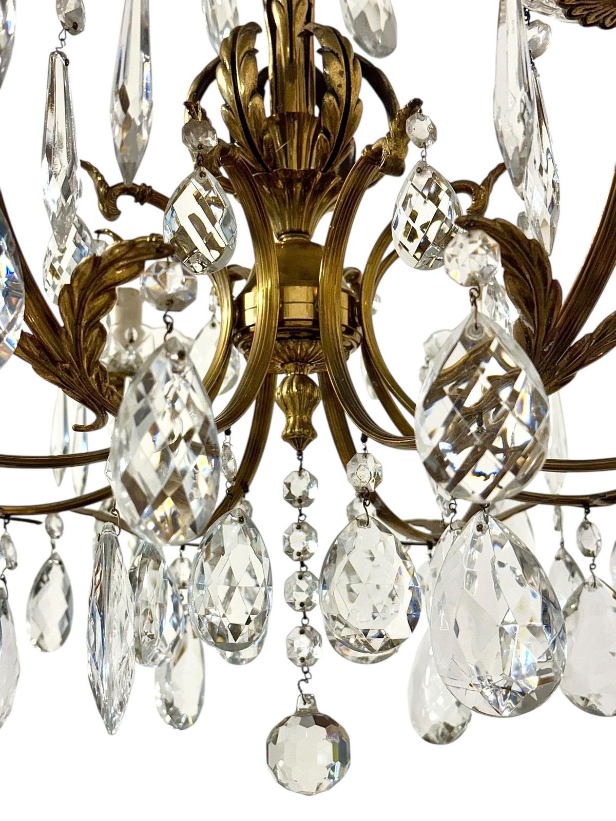 Late 19th Century Gilt Bronze And Crystal Eight Light Chandelier photo furniture