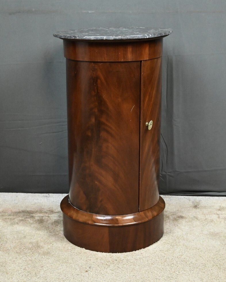 photo furniture Mahogany Nightstand Bedside Table, Empire Style – Late 19th Century