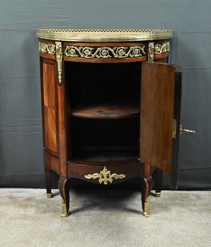 Small Louis XVI Style Marquetry Parlor Cabinet – Mid 19th Century photo Furniture