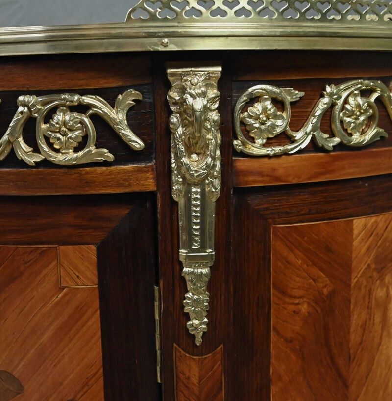 Furniture Small Louis XVI Style Marquetry Parlor Cabinet – Mid 19th Century photo
