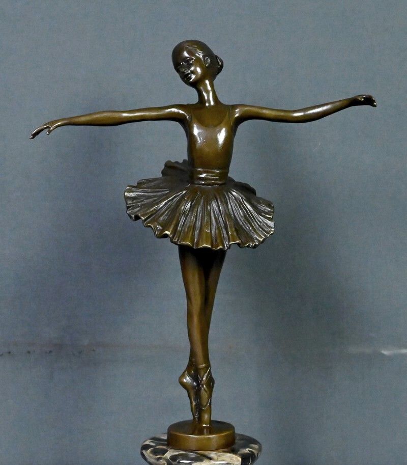 Bronze "The Ballerina" Signed Crespain – Early 20th Century photo Art