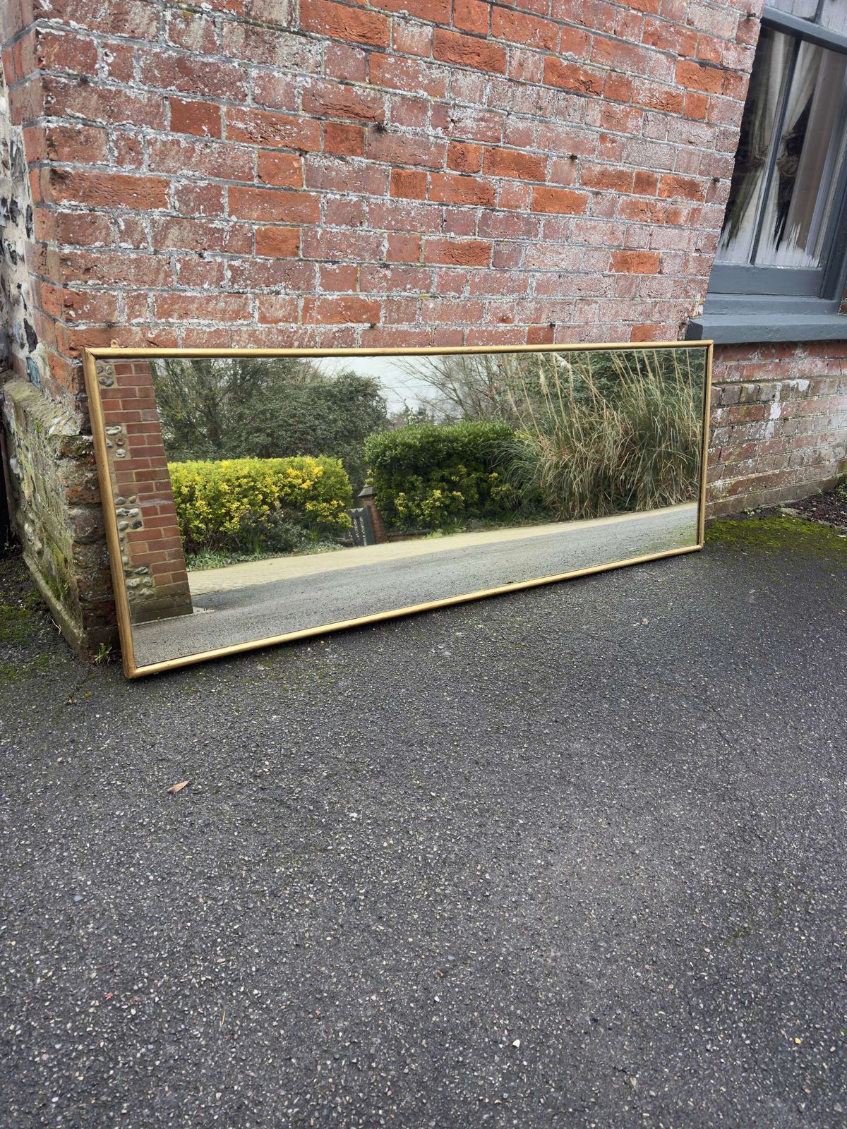 A Superb Large Antique French 19th C Gilt Bistro Mirror. photo for sale