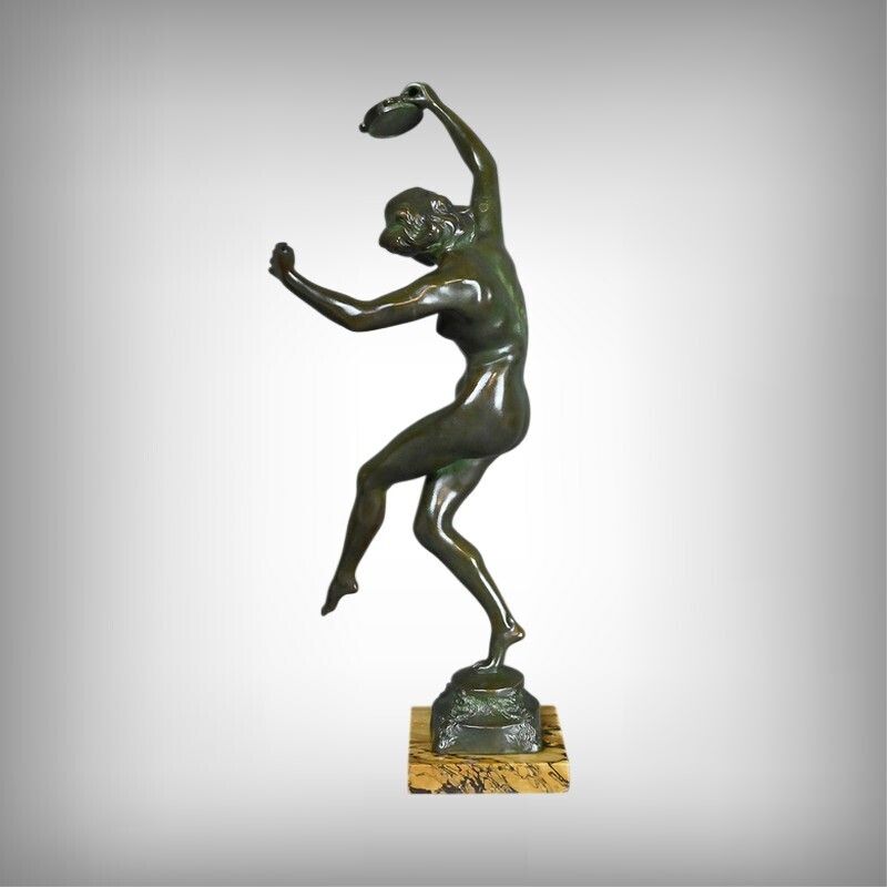 Bronze "The Dancer With The Tambourine" Signed C. Binder – Early 20th Century photo furniture