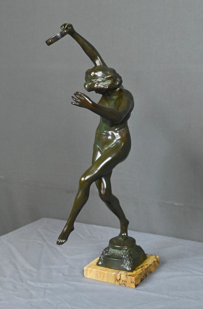 Bronze "The Dancer With The Tambourine" Signed C. Binder – Early 20th Century photo 1100.0